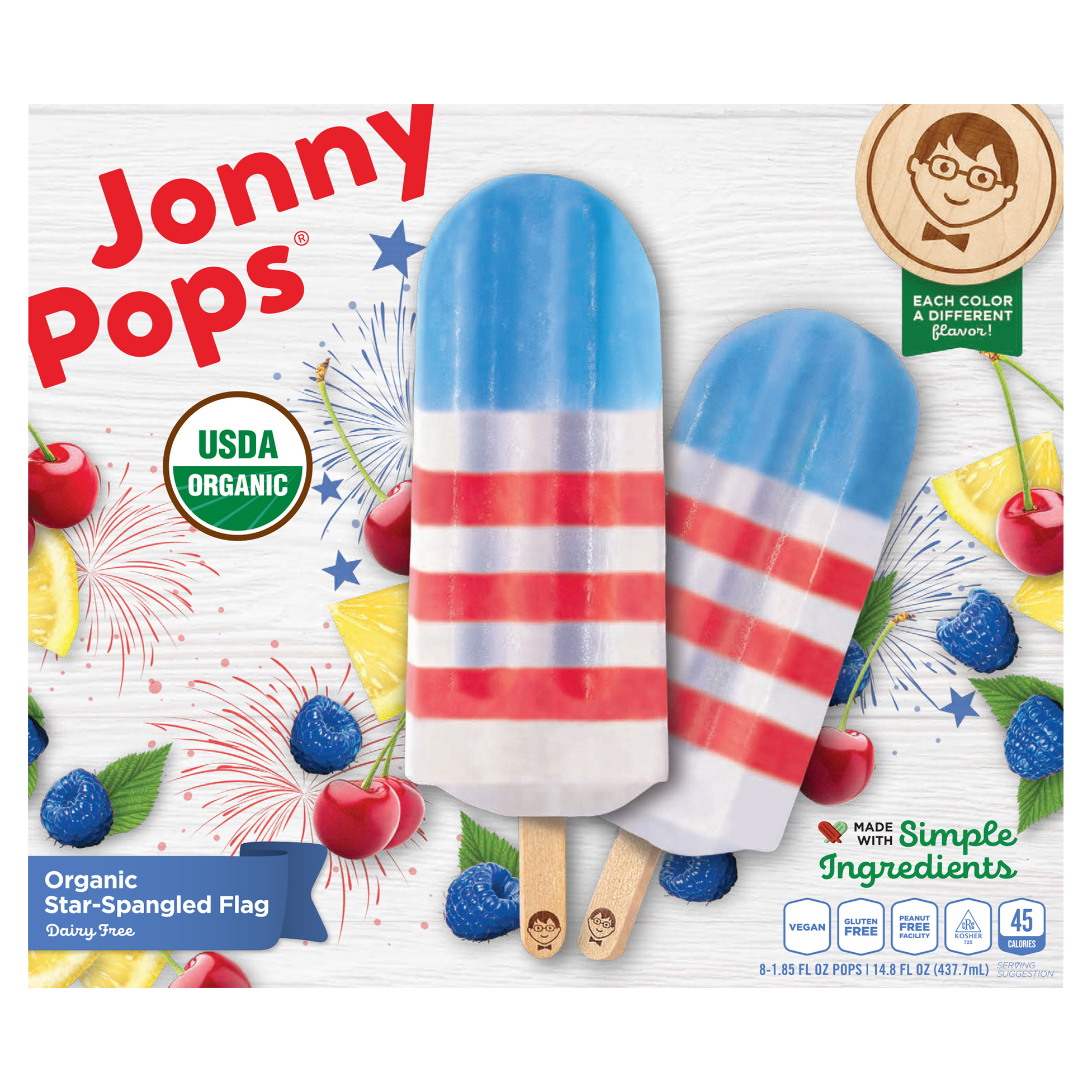 Organic Star Spangled Flag Water Pop