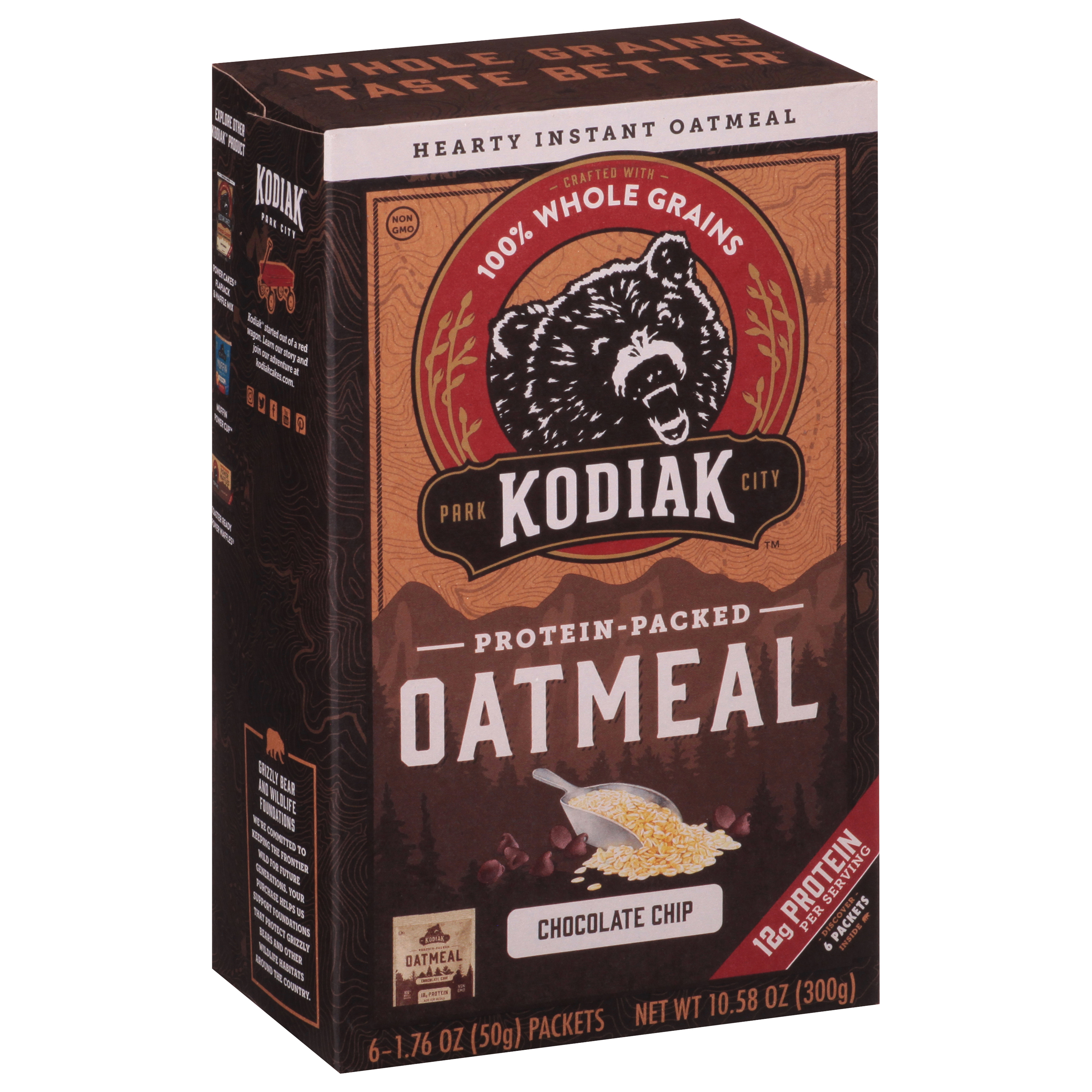 Kodiak Protein-Packed Chocolate Chip Oatmeal 6 - 1.76 oz Packets