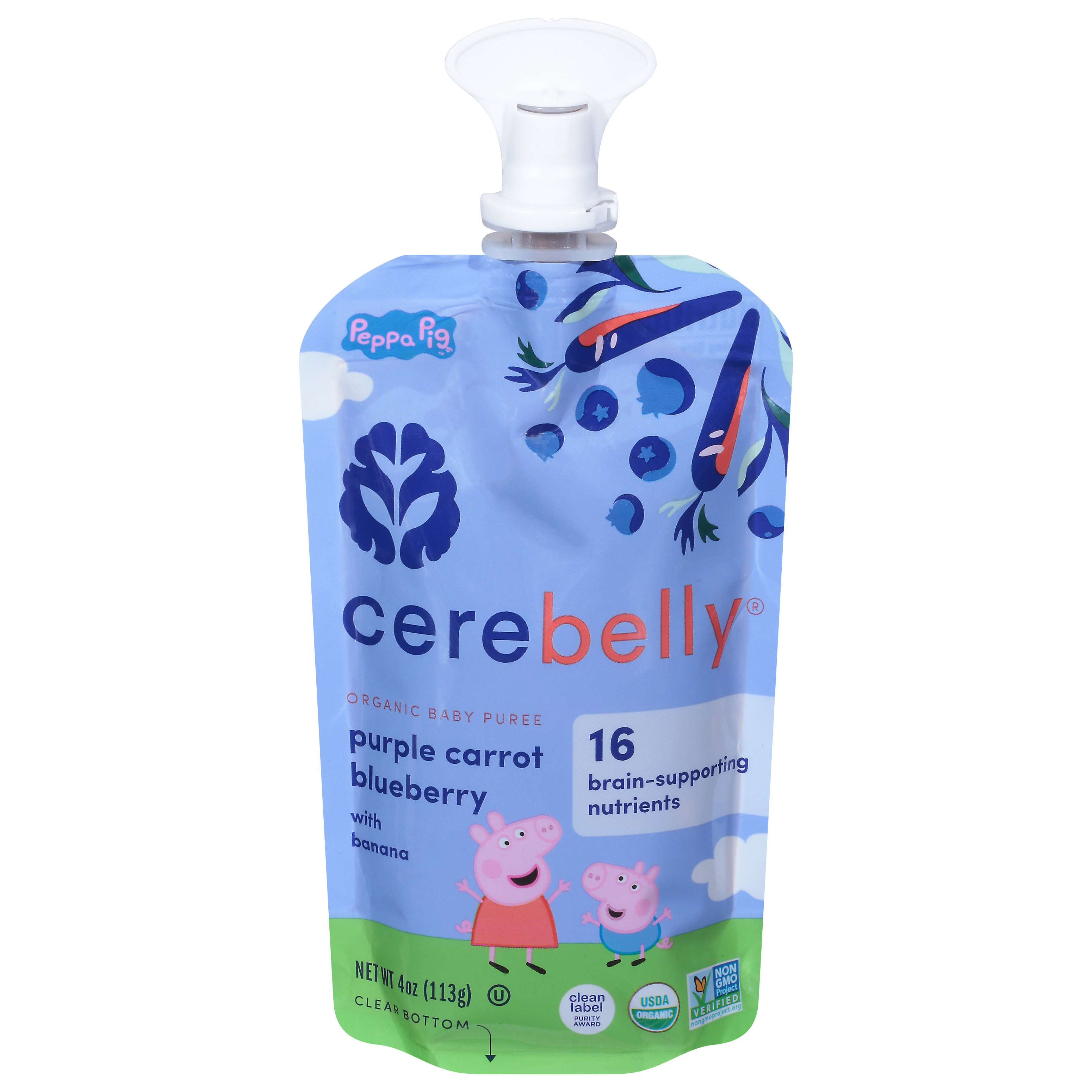 Cerebelly Organic Purple Carrot Blueberry Baby Puree with Banana