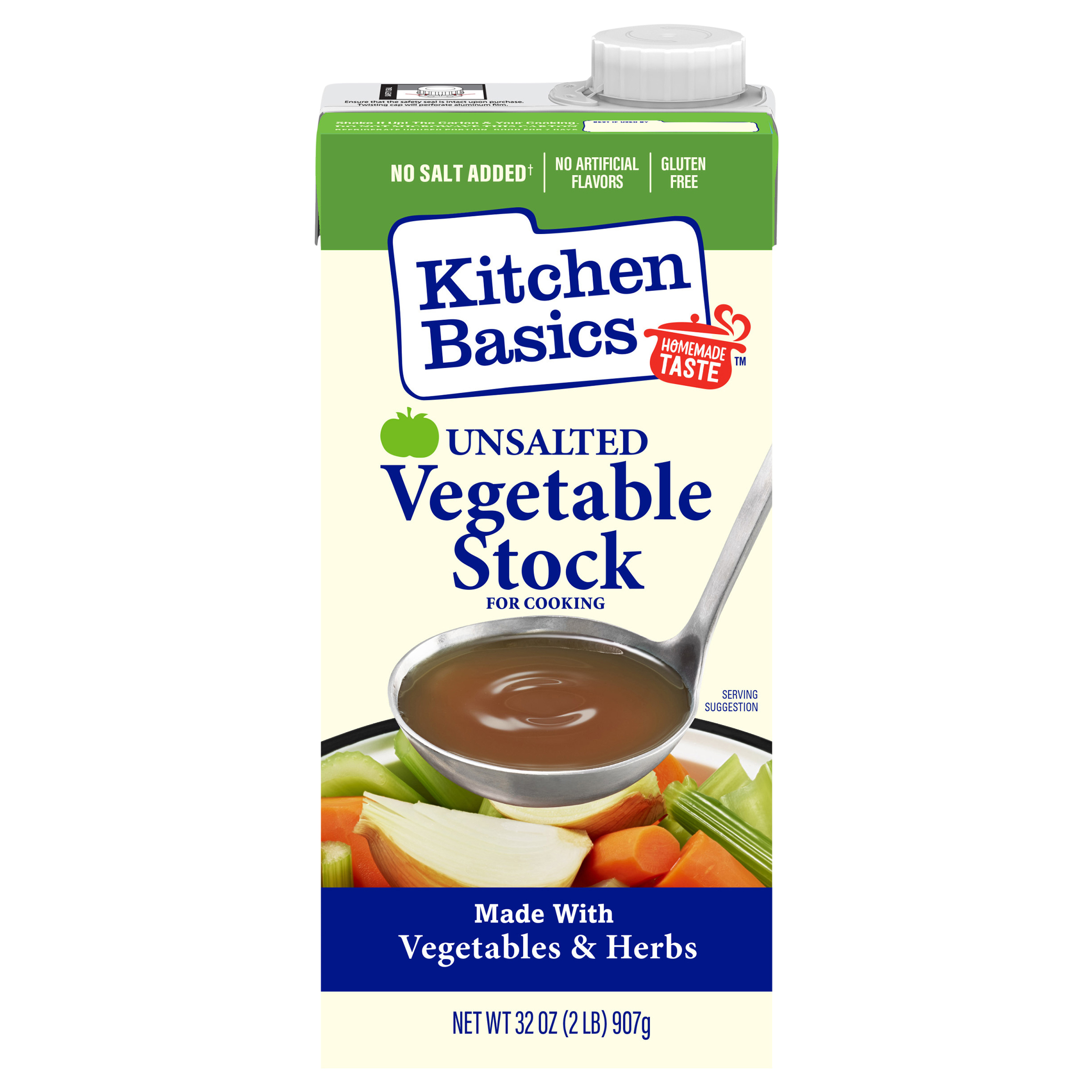 Kitchen Basics No Salt Added Vegetable Stock 32 oz., Carton