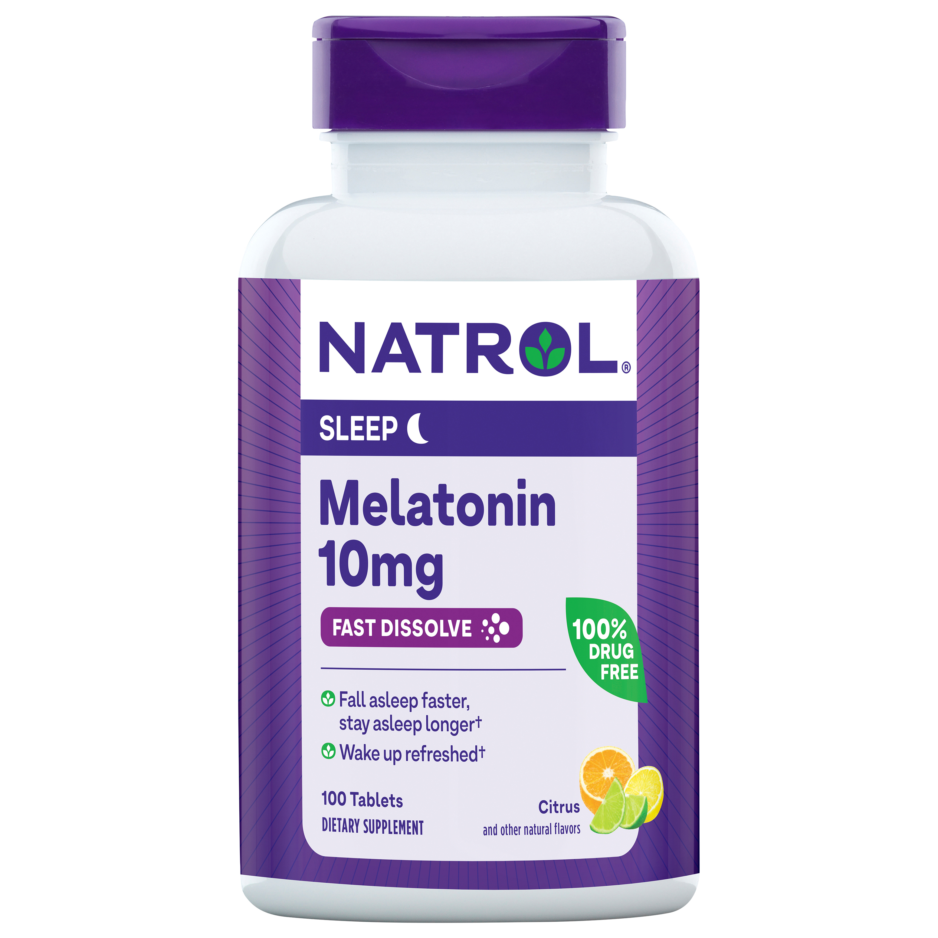 Natrol Melatonin 10mg, Citrus Flavored Dietary Supplement for Restful Sleep, 100 Fast-Dissolve Tablets, 100 Day Supply