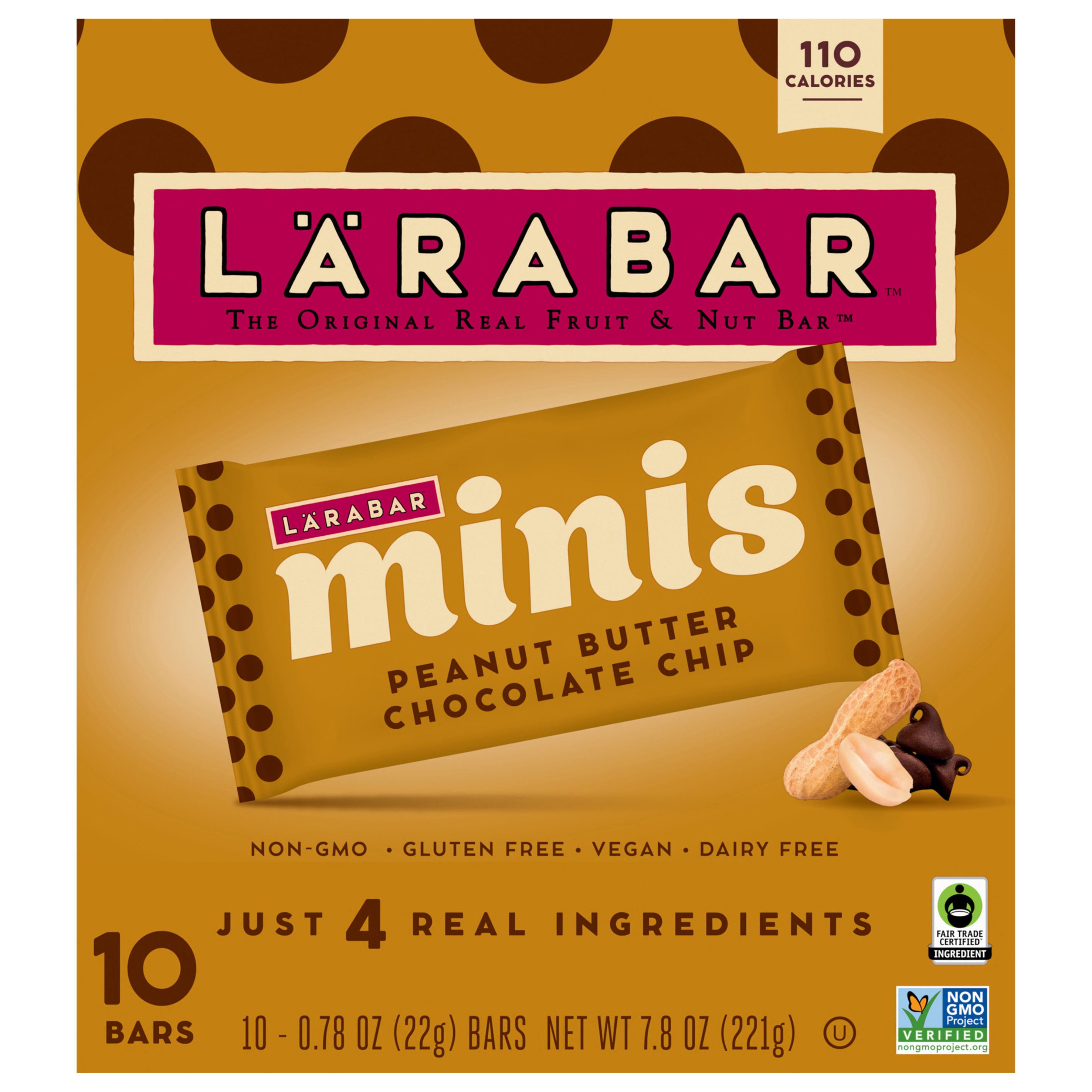 Larabar Peanut Butter Chocolate Chip Mini Bars, Gluten Free Vegan,