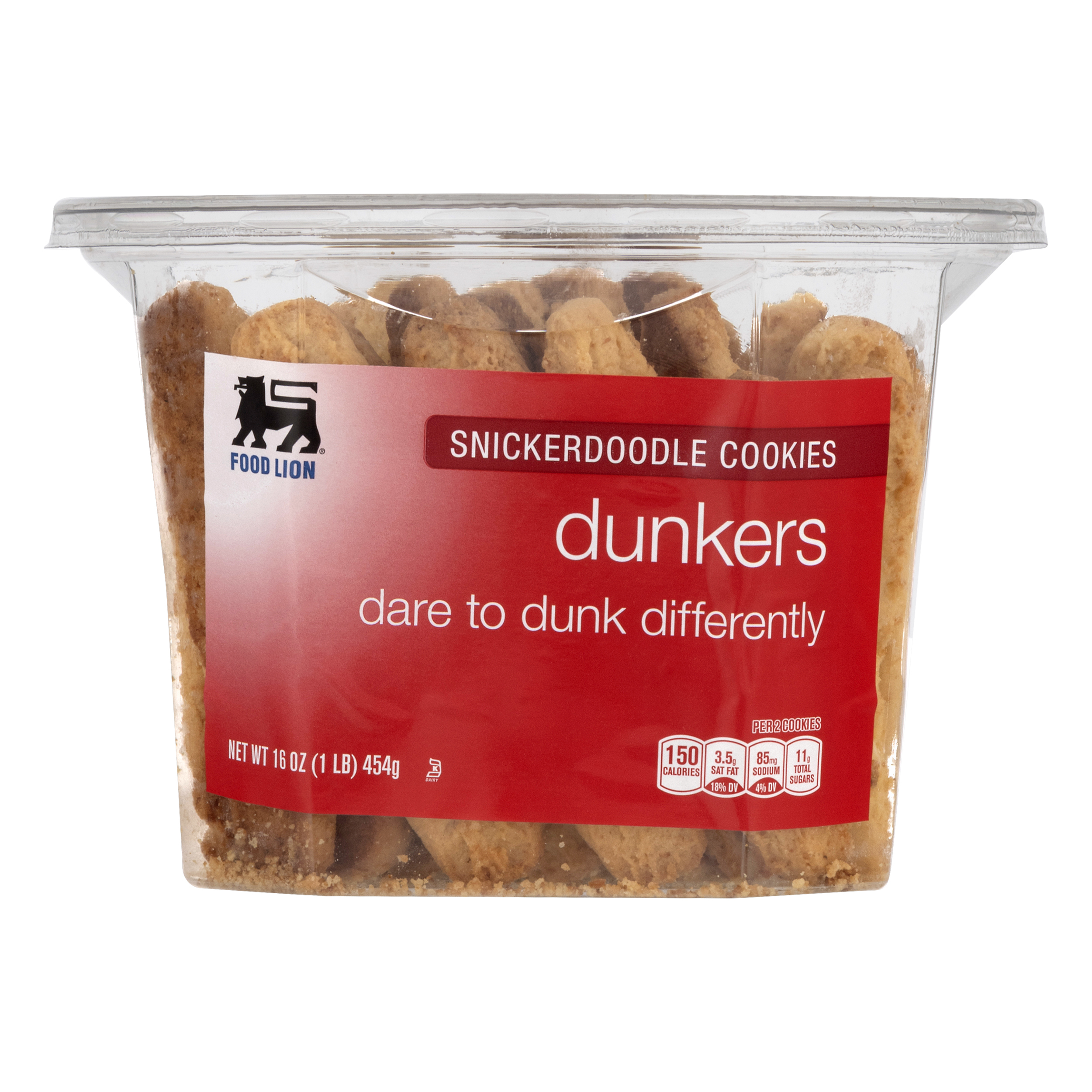 Food Lion Cookies, Dunkers, Snickerdoodle, Cup/Tub