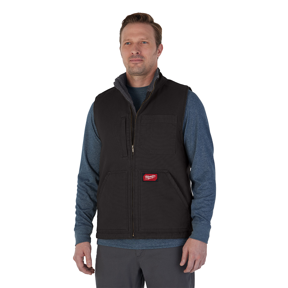 GRIDIRON Sherpa-Lined Vest - Black M
