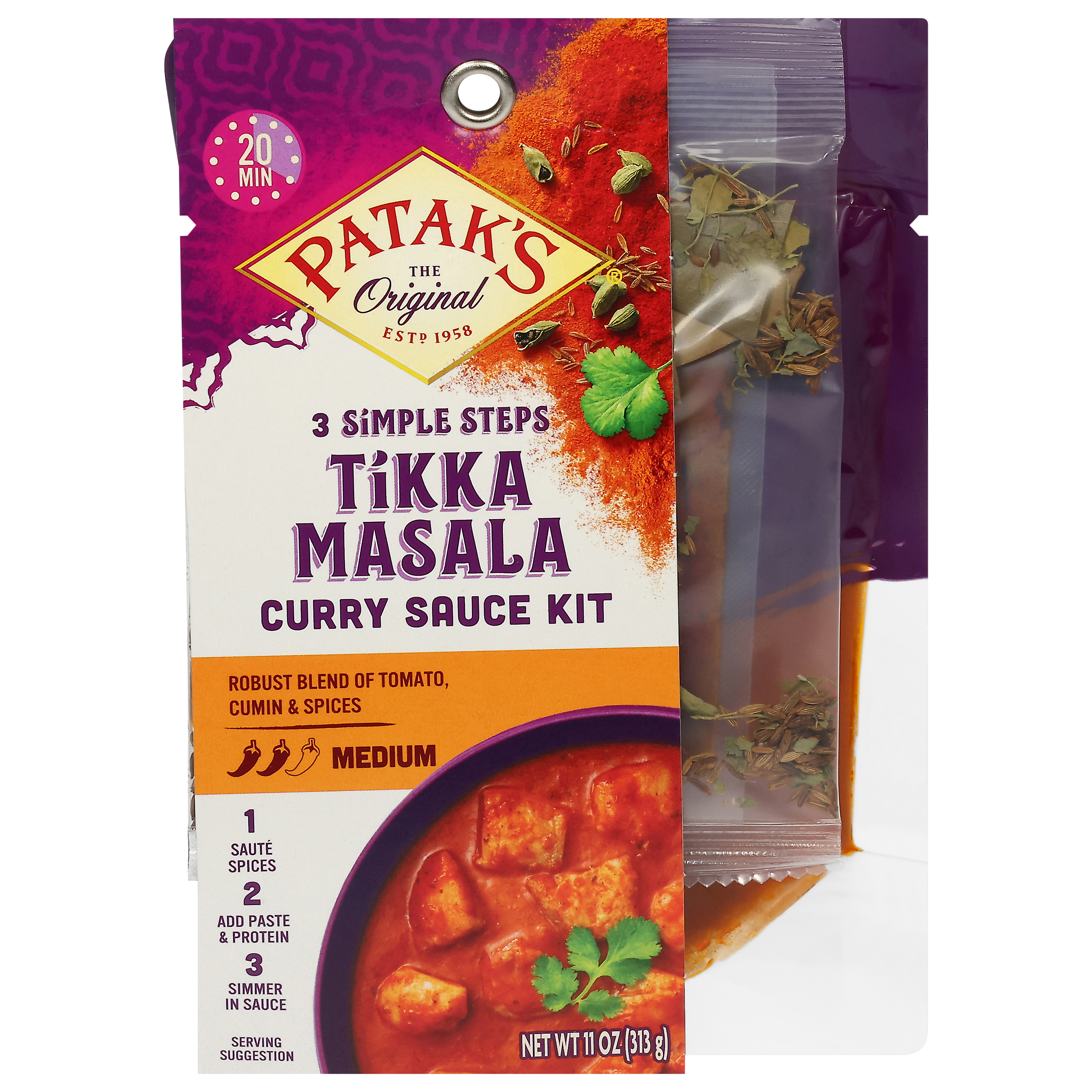 Patak's Medium Tikka Masala Curry Sauce Kit