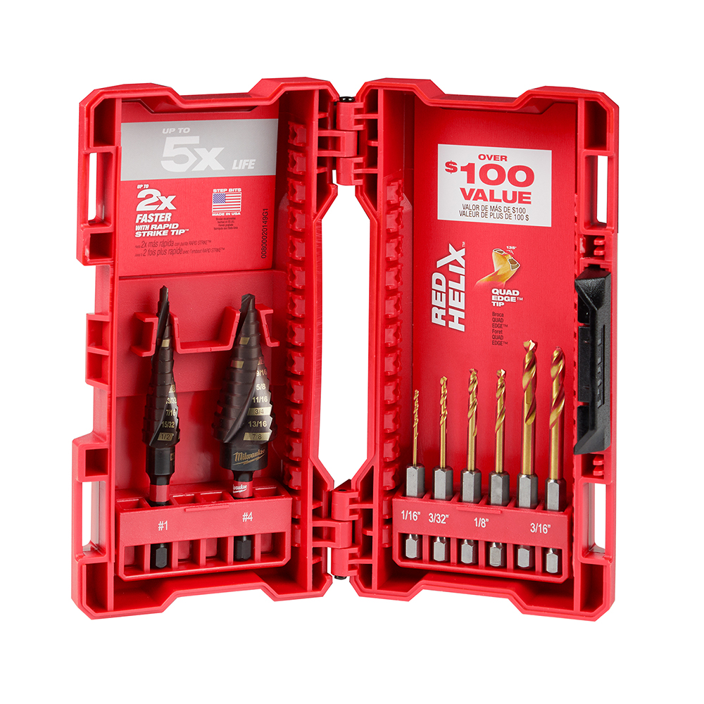 8Pc Step/Drill Bit Set