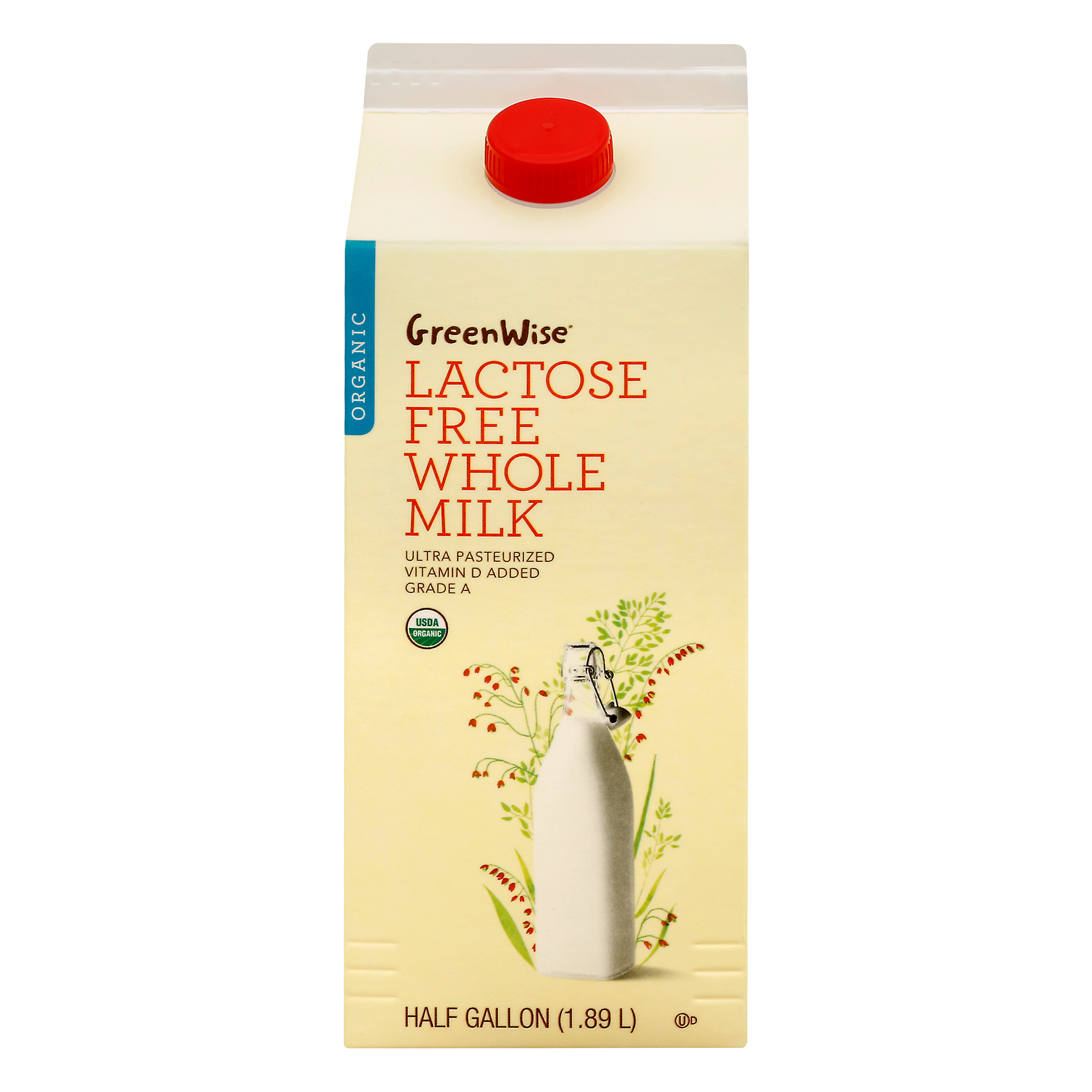 Greenwise Organic Lactose Free Whole Milk 05 Gl Box