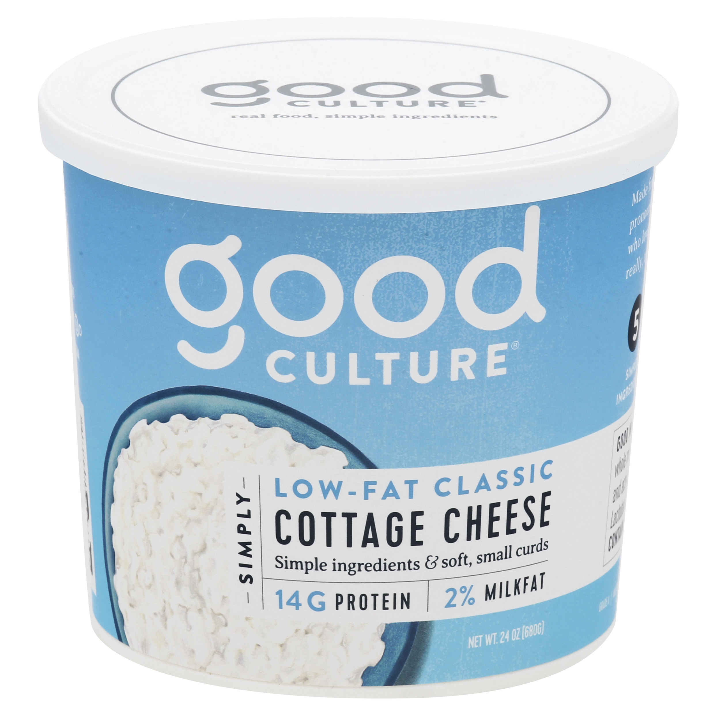 Good Culture Simply Low-Fat Small Curd 2% Milkfat Classic Cottage Cheese