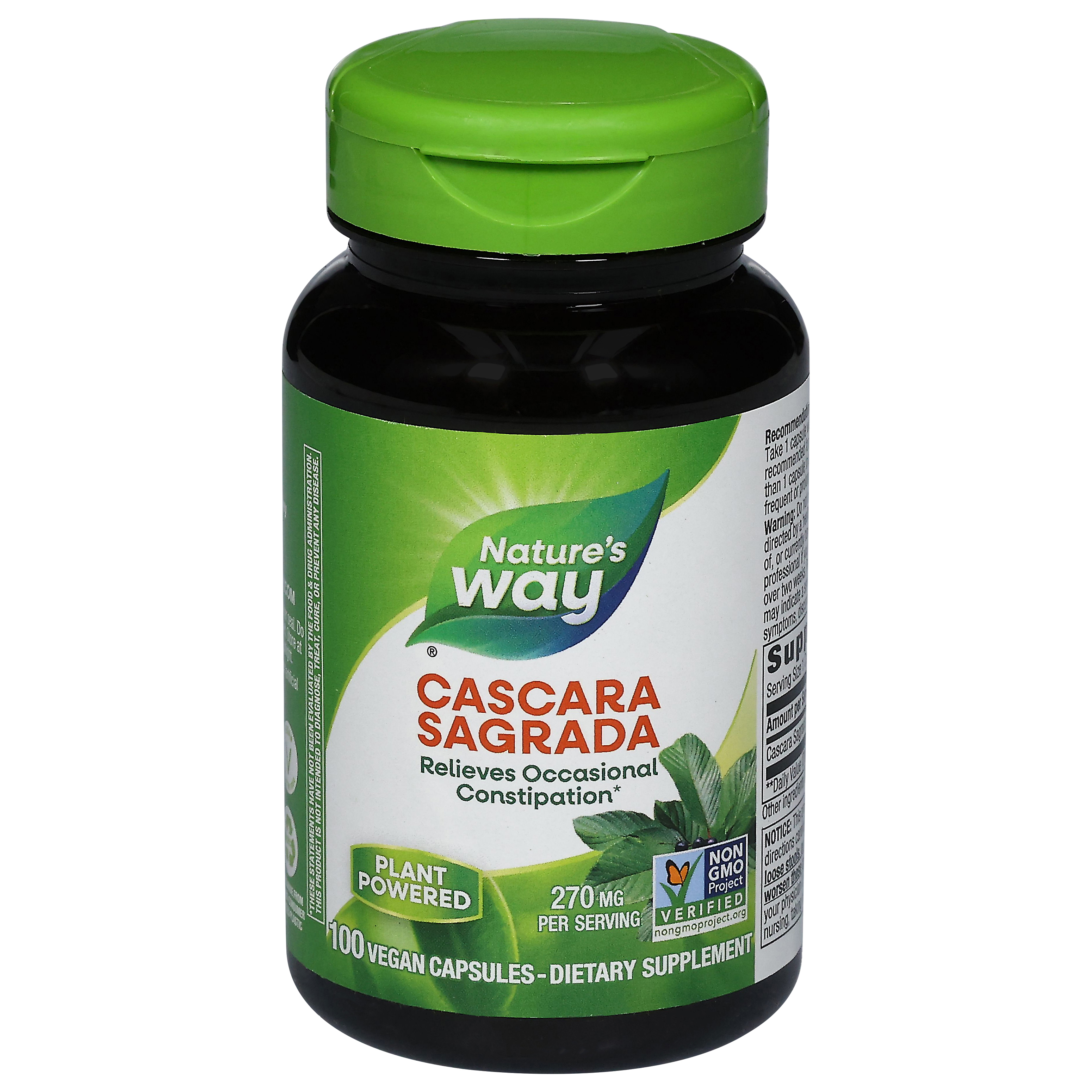 Nature's Way 270 mg Cascara Sagrada 100 Vegan Capsules