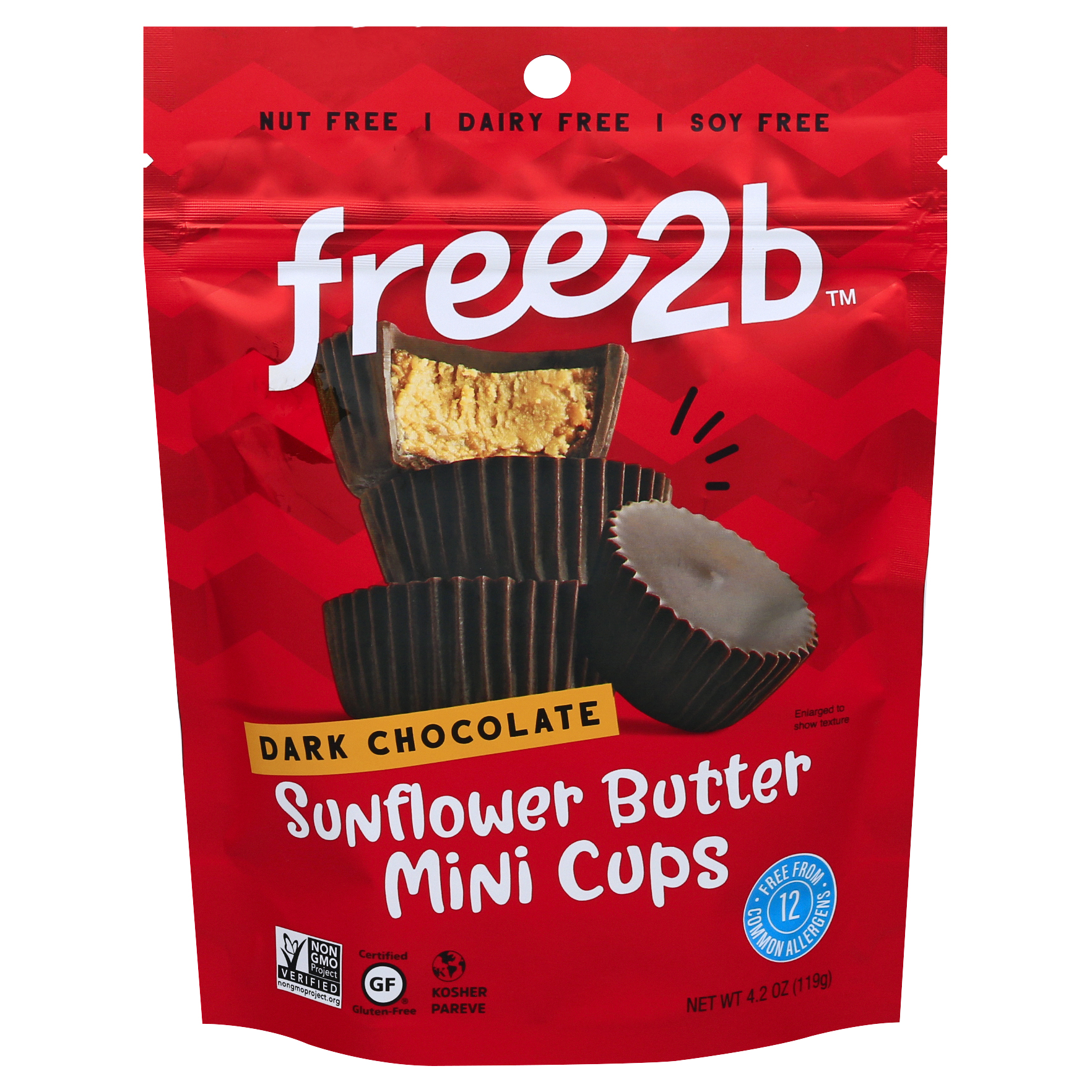 free2b Mini Cups Dark Chocolate Sunflower Butter Mini Cups