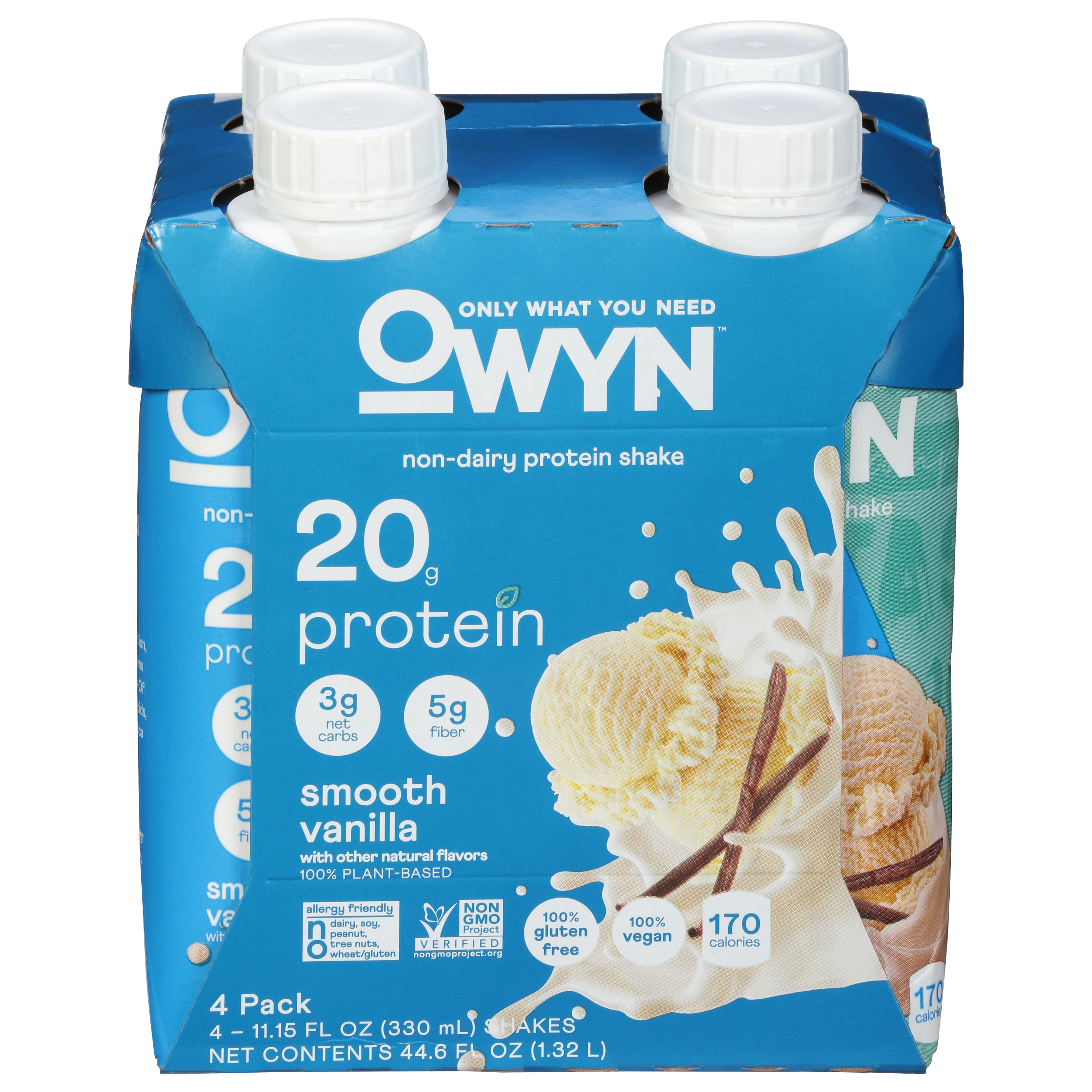 OWYN Non-Dairy Smooth Vanilla Protein Shake 4 - 11.15 fl oz Shakes