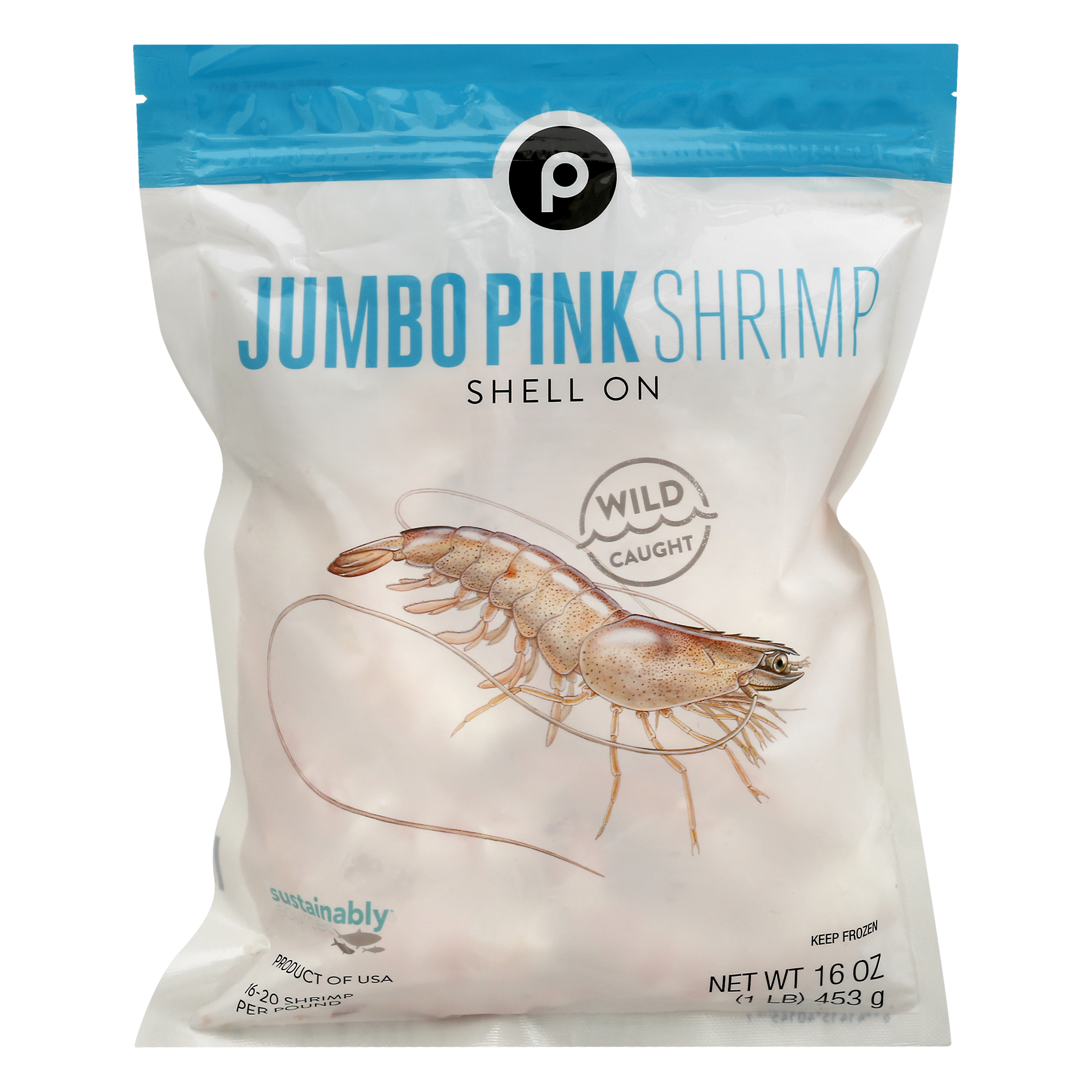 Publix Jumbo Pink Shrimp 16 oz BAG