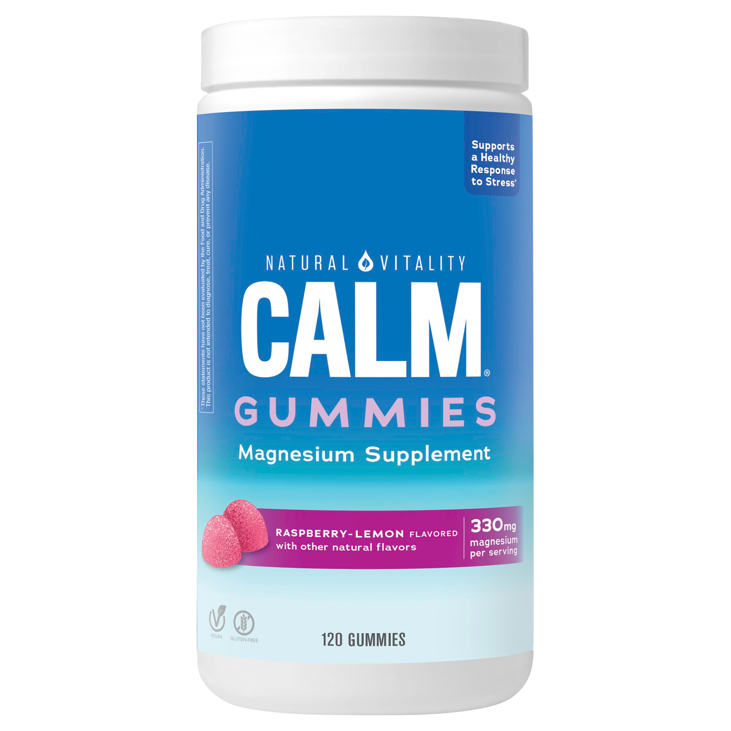 Natural Vitality CALM Raspberry Lemon Flavored Magnesium Supplement Gummies