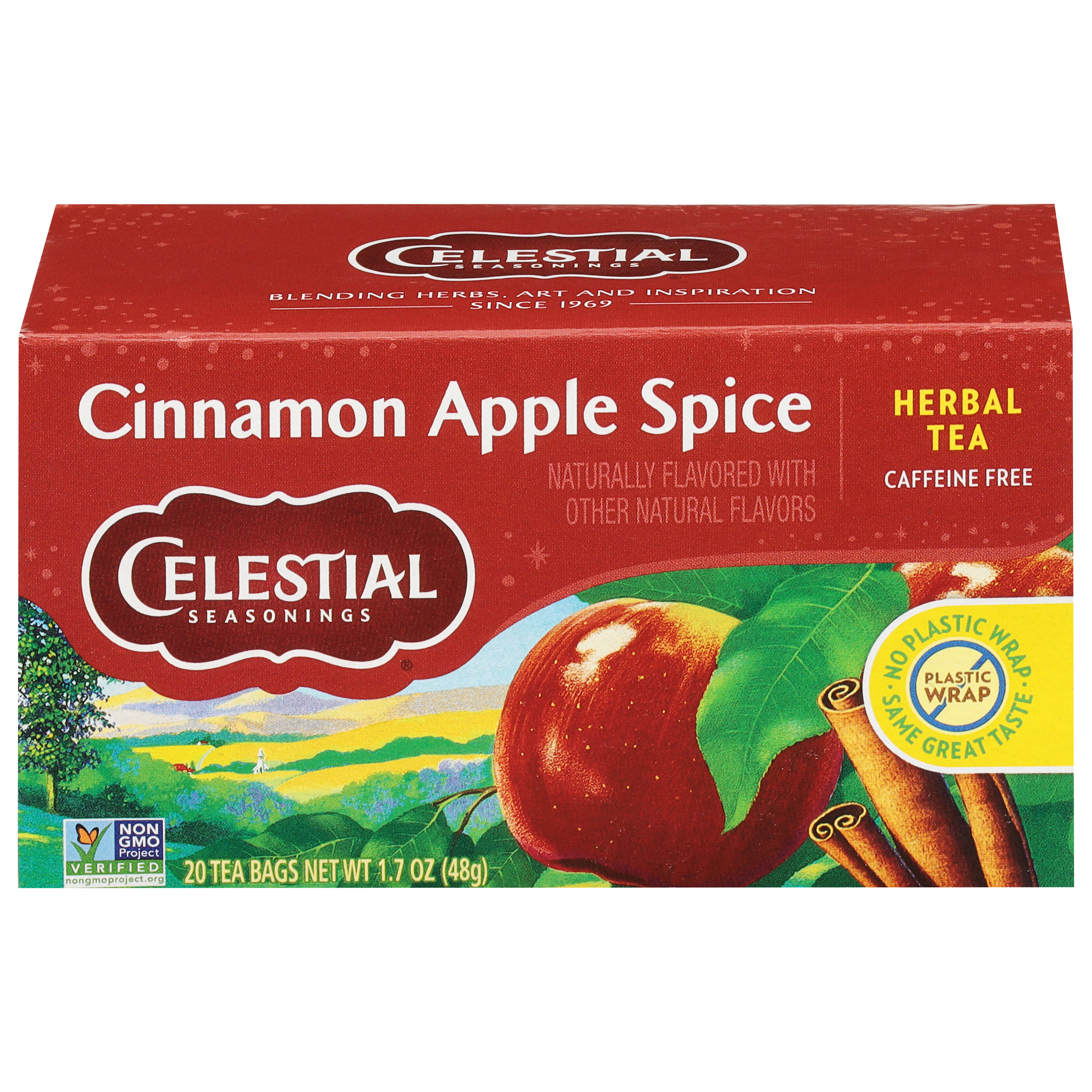 Celestial Seasonings Caffeine Free Cinnamon Apple Spice Herbal Tea 20 Tea Bags
