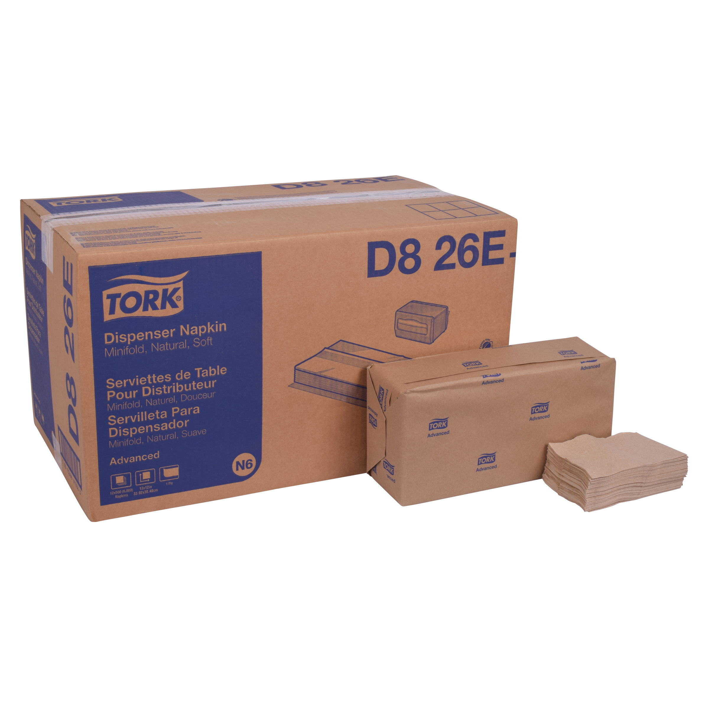 D826E 13X13 KRAFT MINIFOLD 6M/ADVANCED NAPKIN
