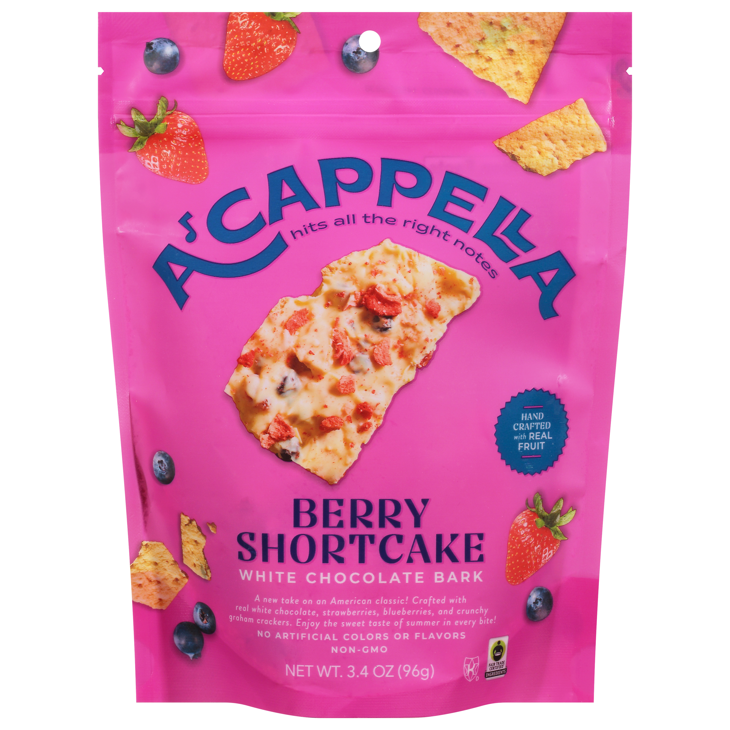 A'Cappella Berry Shortcake White Chocolate Bark