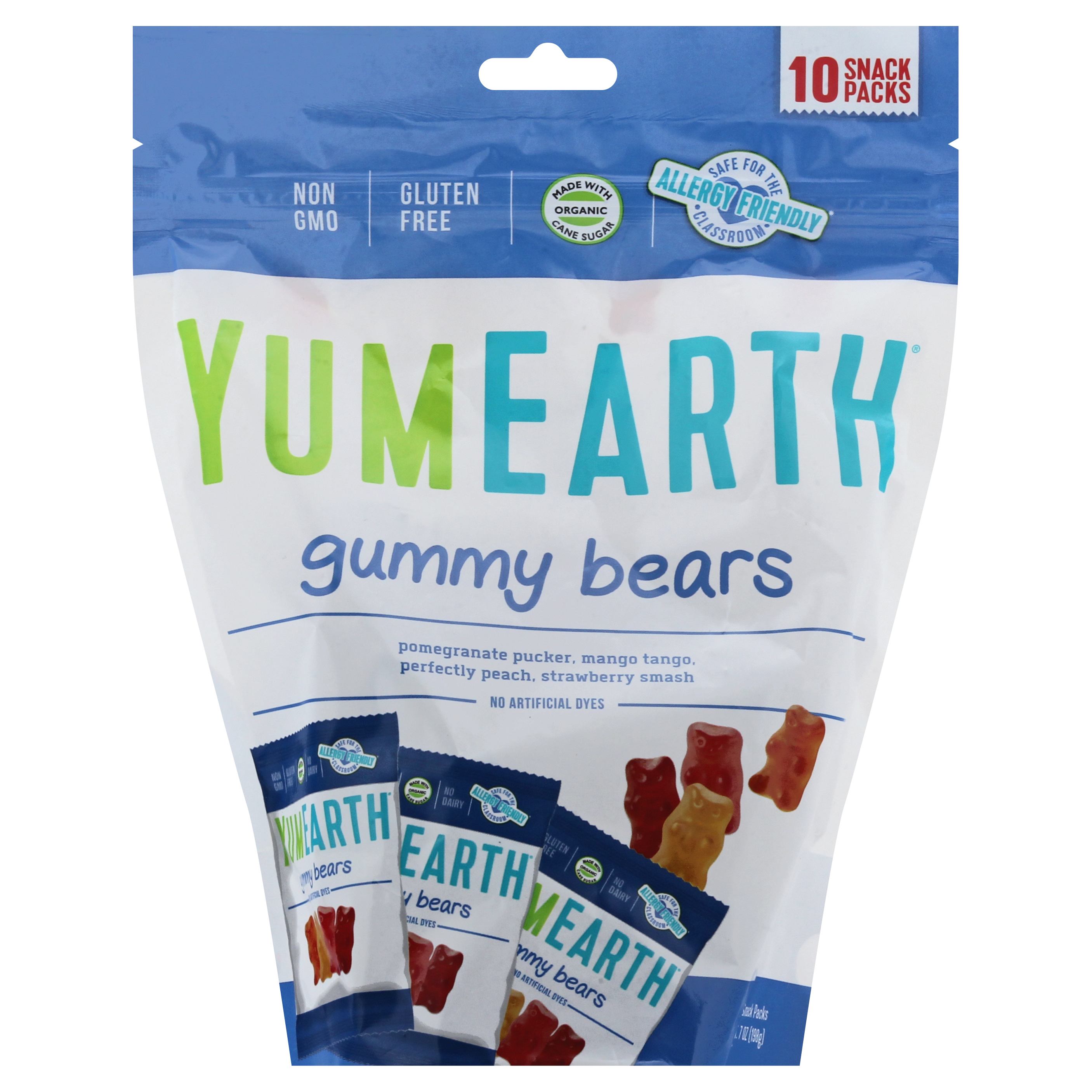 YumEarth 10 Snack Packs Assorted Gummy Bears