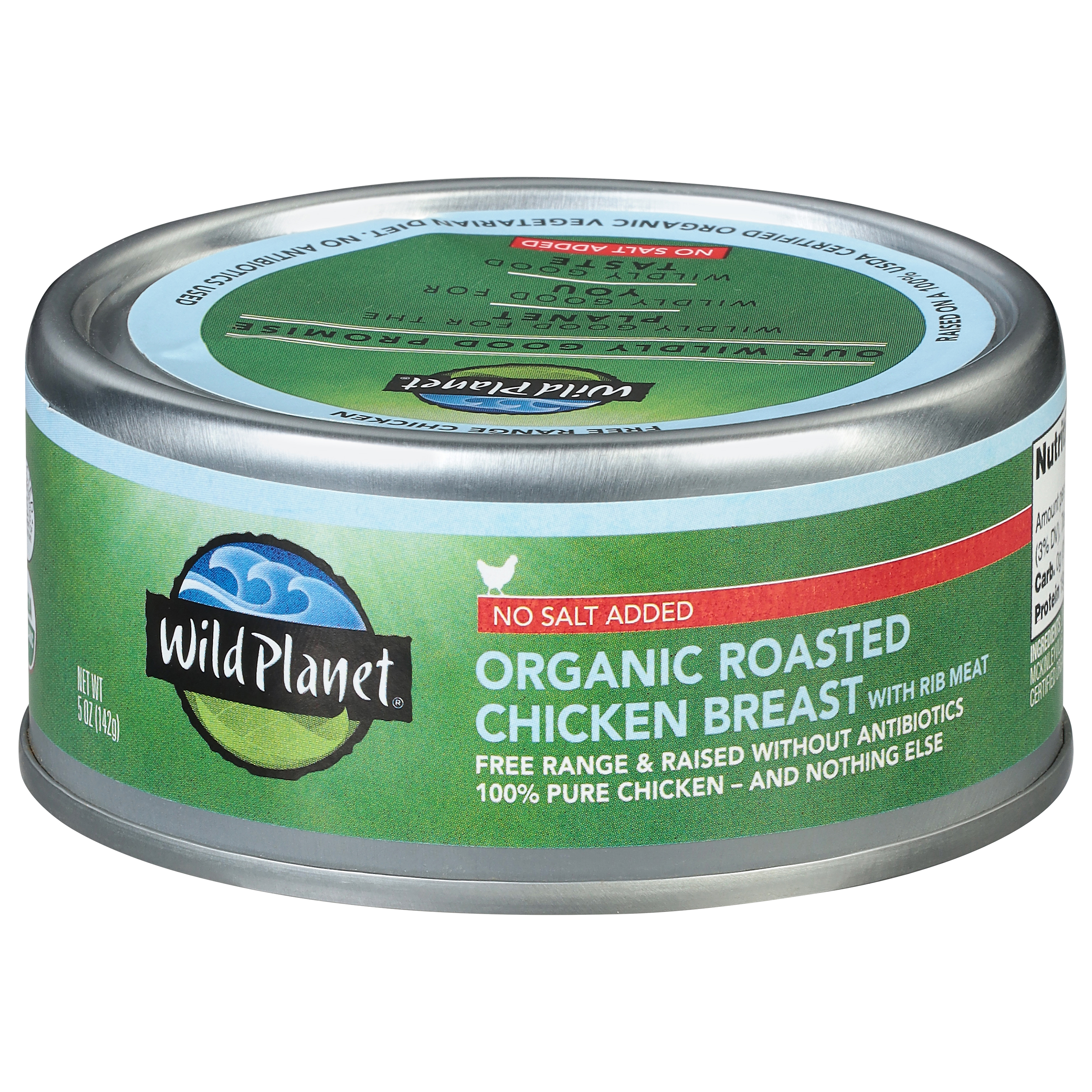 Wild Planet No Salt Added Organic Roasted Chicken Breast with Rib Meat