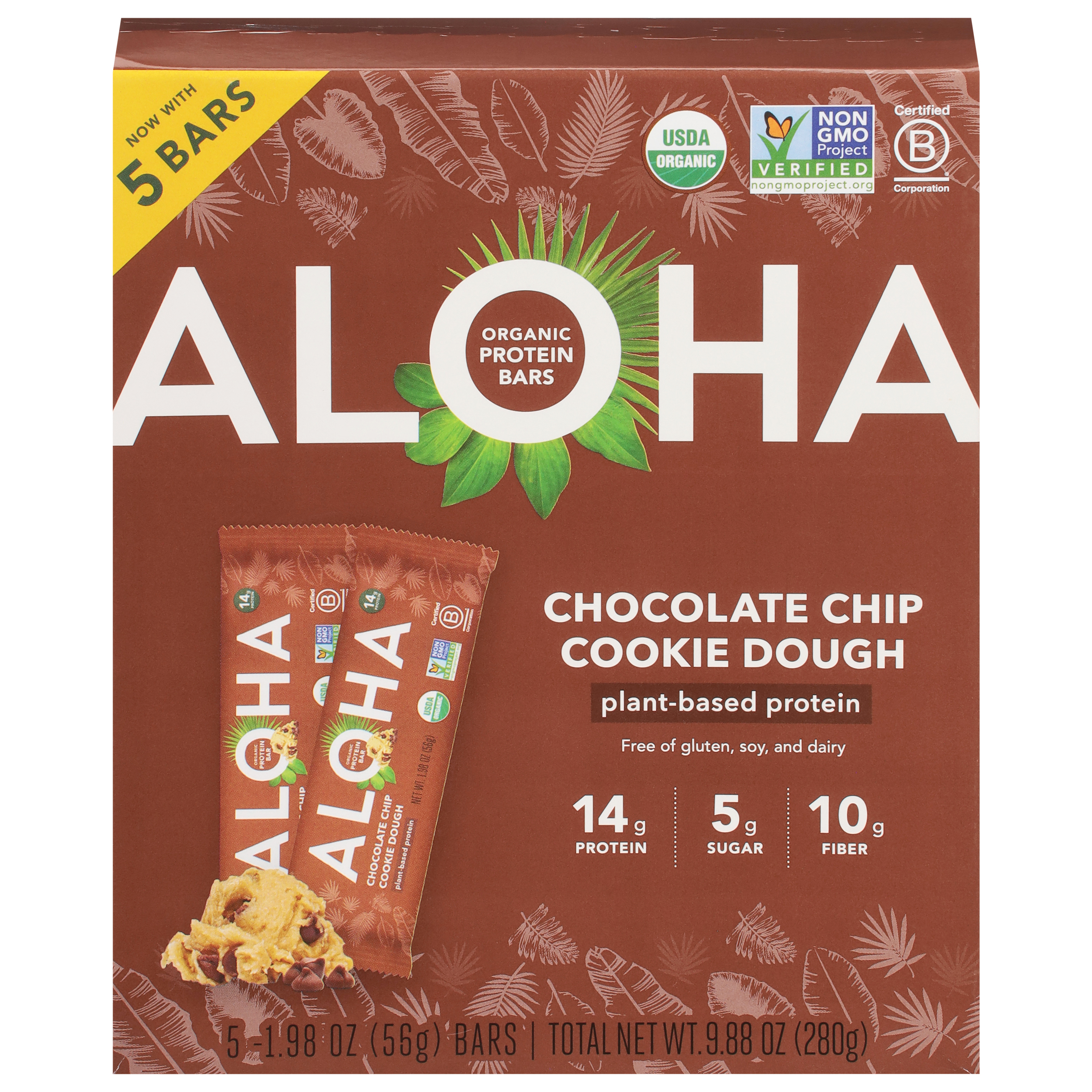 Aloha Organic Chocolate Chip Cookie Dough Protein Bars