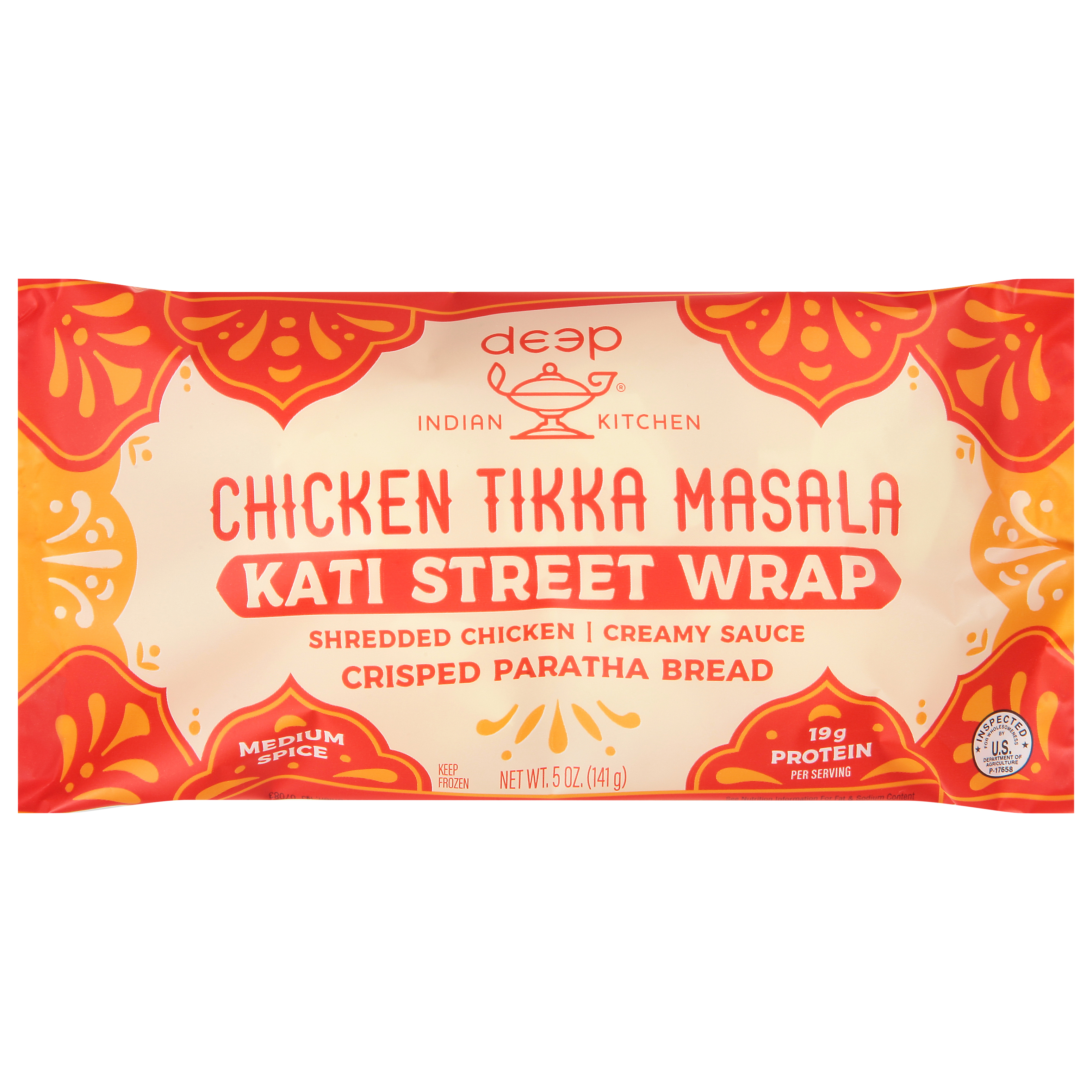 Deep Indian Kitchen Medium Spice Chicken Tikka Masala Kati Street Wrap