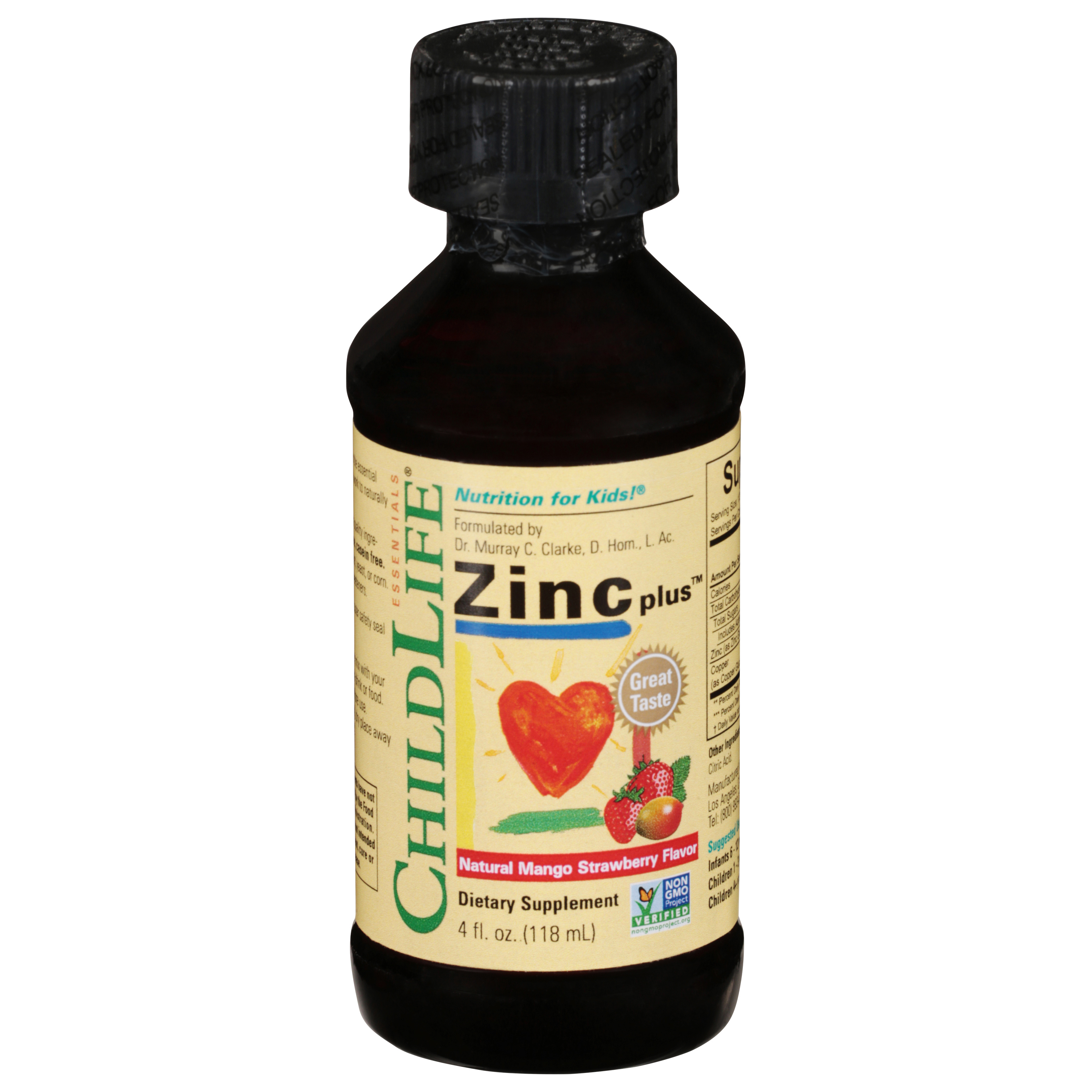 ChildLife Essentials Natural Mango Strawberry Flavor Zinc Plus