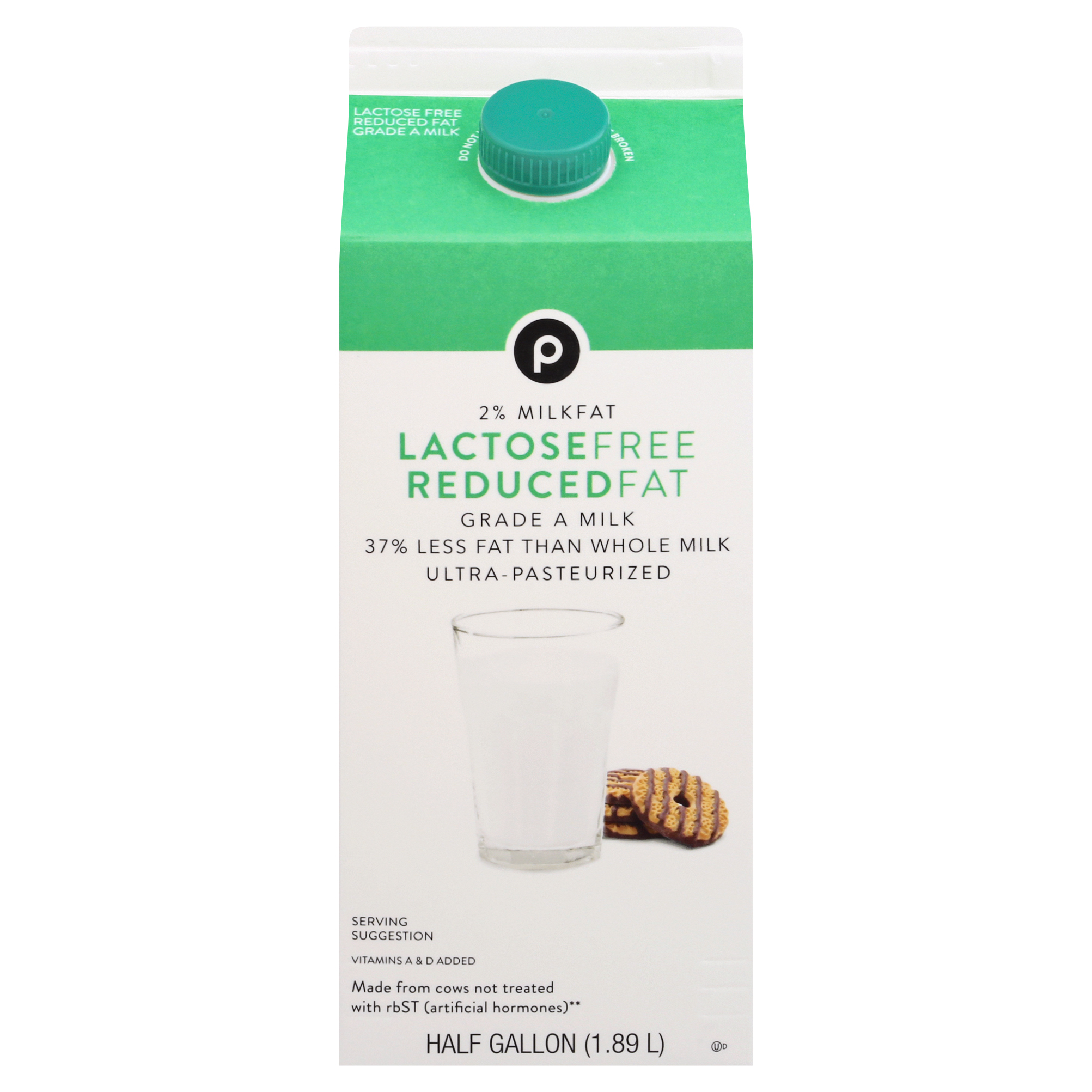 Publix 2 Milkfat Lactose Free Reduced Fat Milk 05 Gl Carton