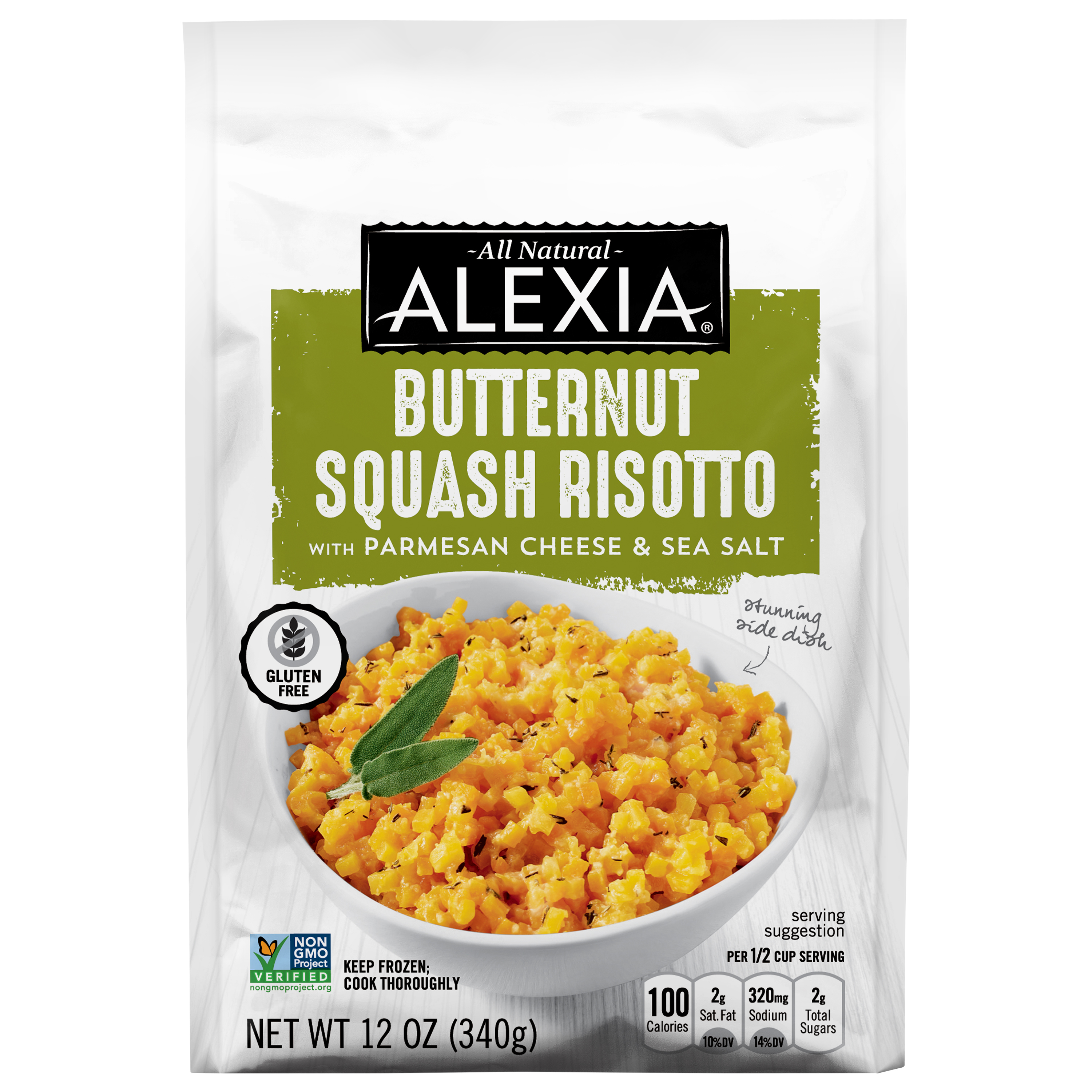 Alexia Butternut Squash Risotto with Parmesan Cheese and Sea Salt, Frozen Side,