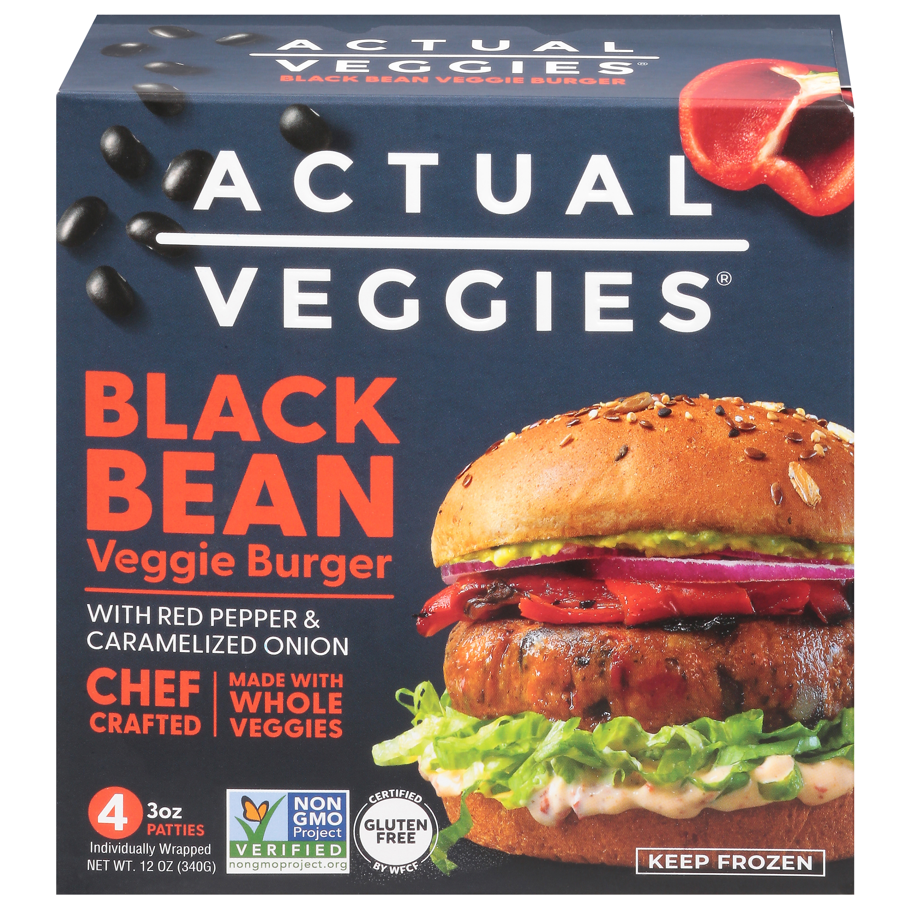 Actual Veggies Black Bean Veggie Burger Wrapper