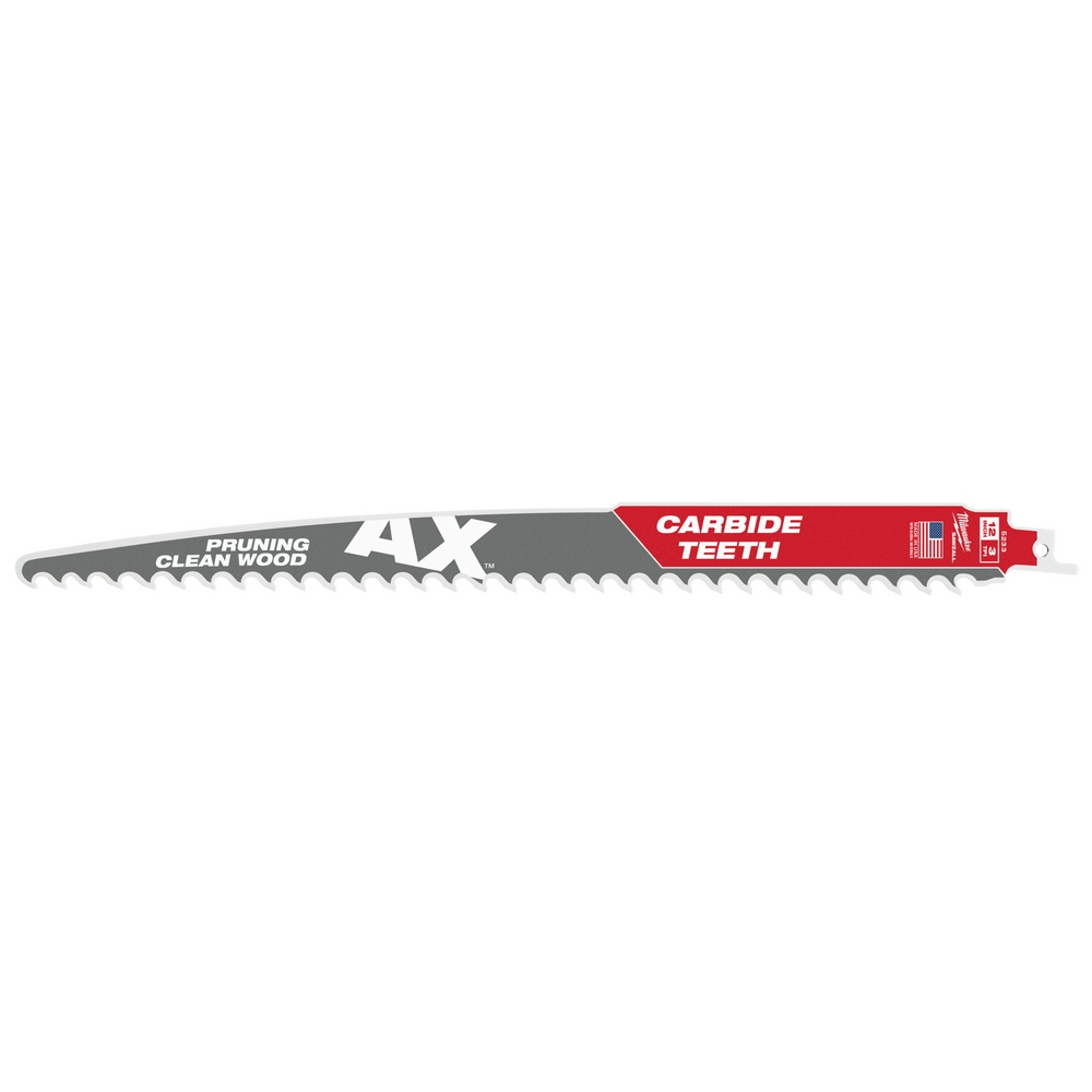 Product image for Milwaukee 48-00-5333 12" x 3-TPI AX™ SAWZALL® Carbide Blade, Pruning/Clean Wood (3/Pack)