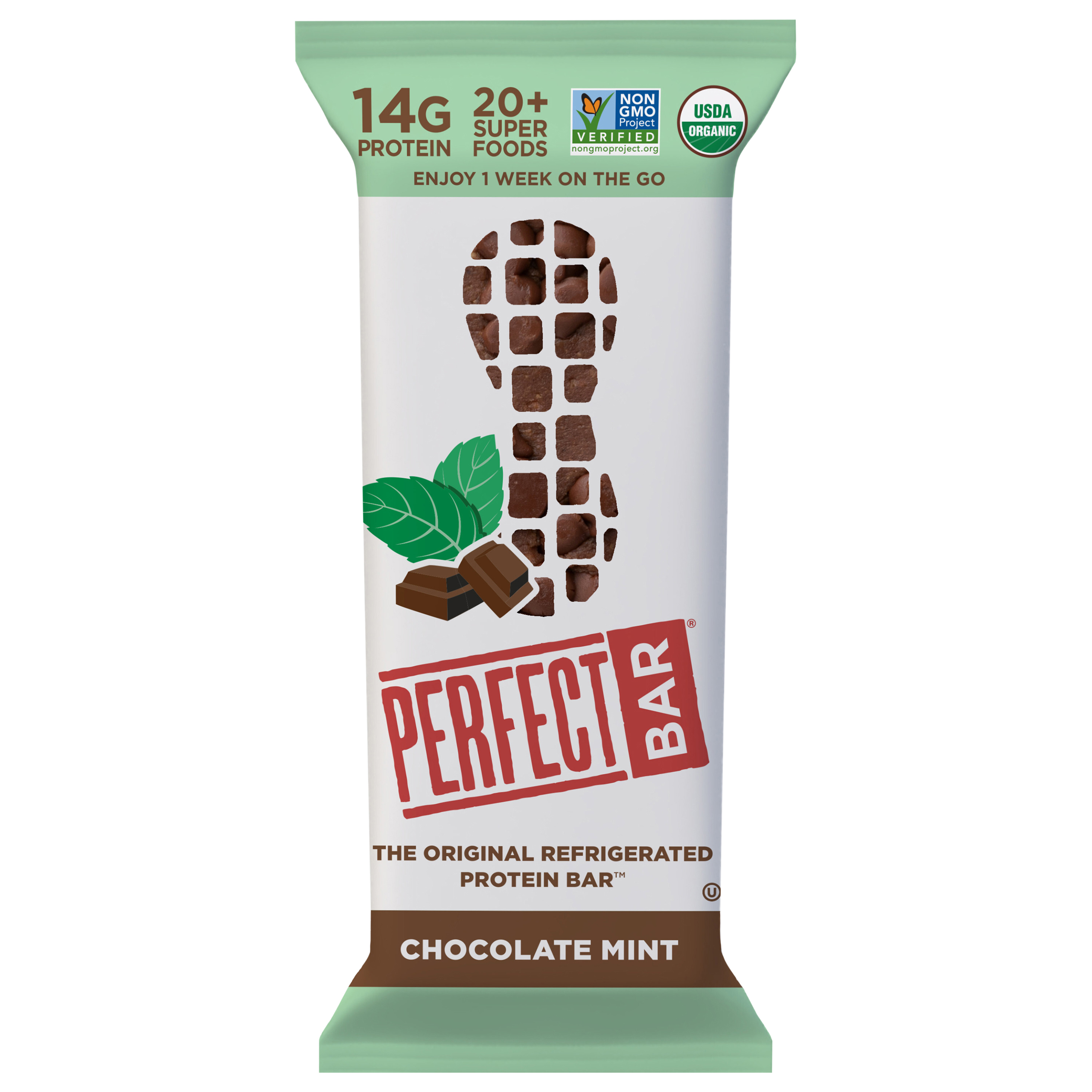 Perfect Bar Gluten-Free Chocolate Mint Peanut Butter Refrigerated Protein Bar,