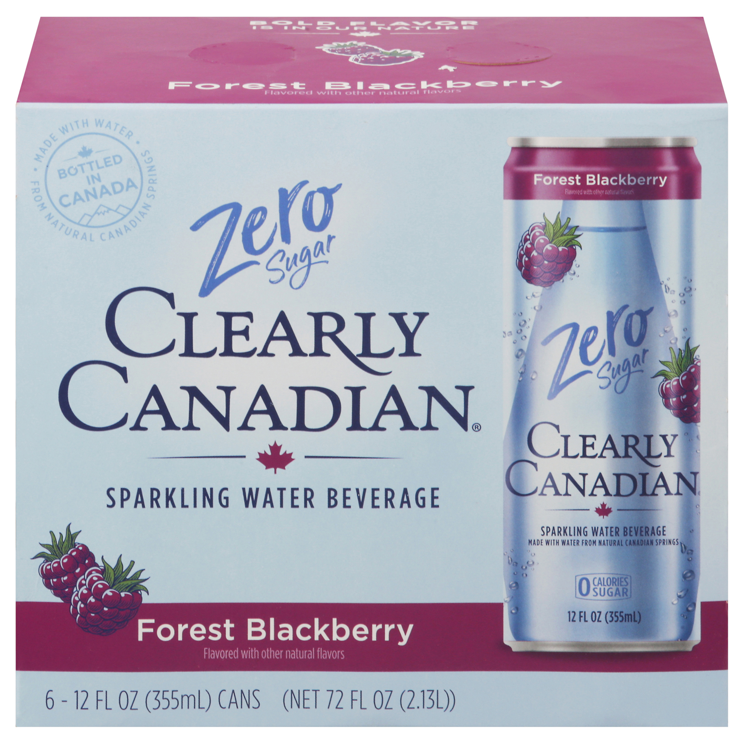 Clearly Canadian Zero Sugar Forest Blackberry Sparkling Water Beverage