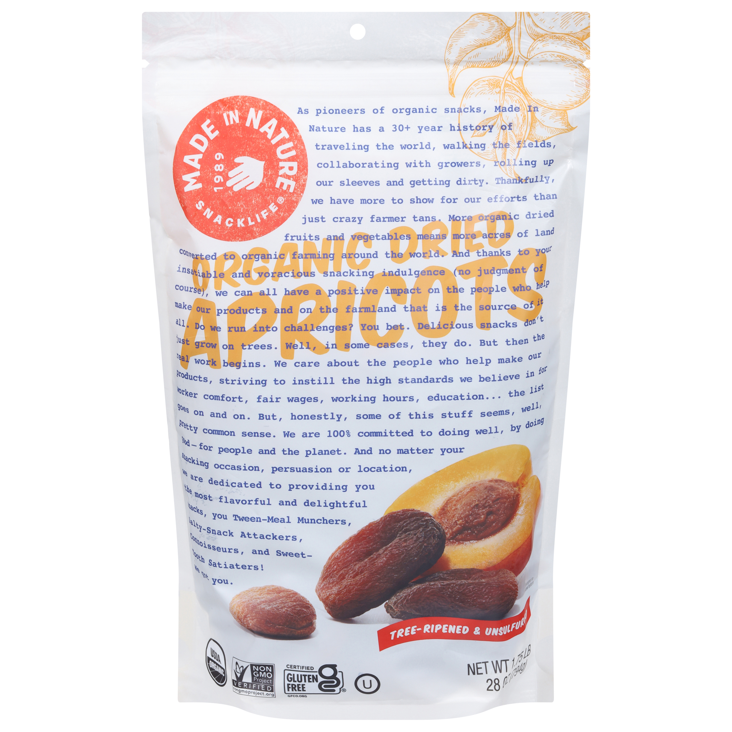 Made in Nature Snacklife Organic Dried Apricots
