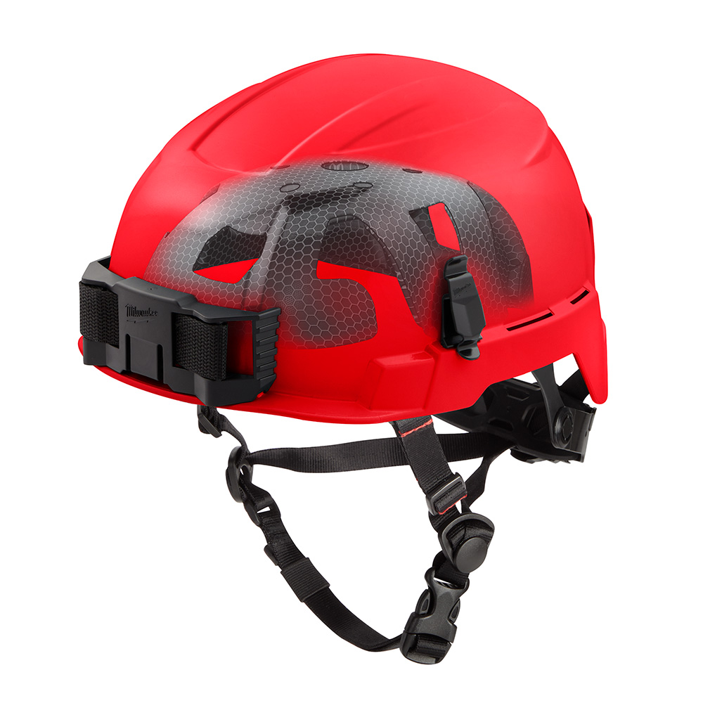 BOLT Red Safety Helmet with IMPACT ARMOR Liner (USA) - Type 2, Class E