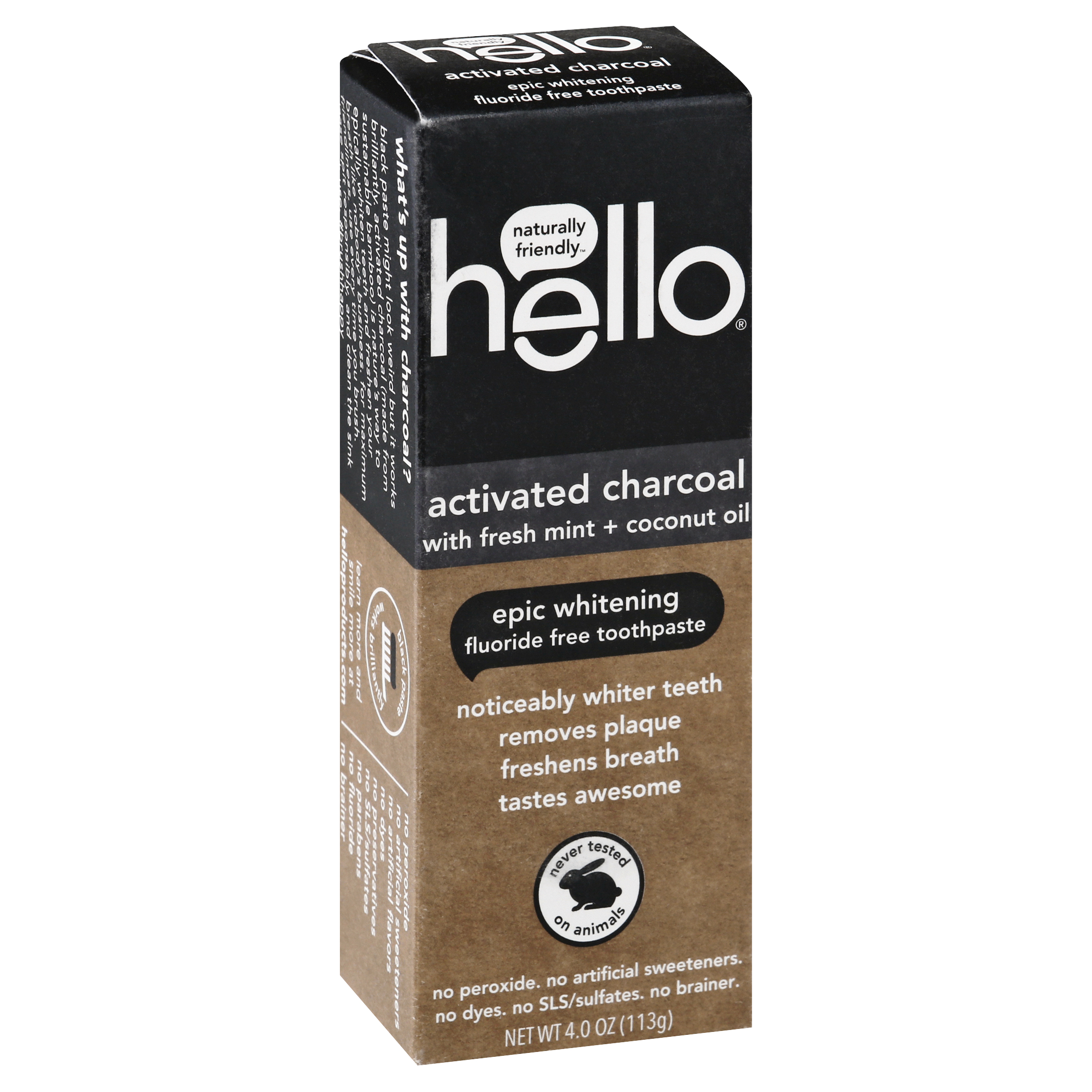 Hello Fluoride Free Epic Whitening Activated Charcoal Toothpaste