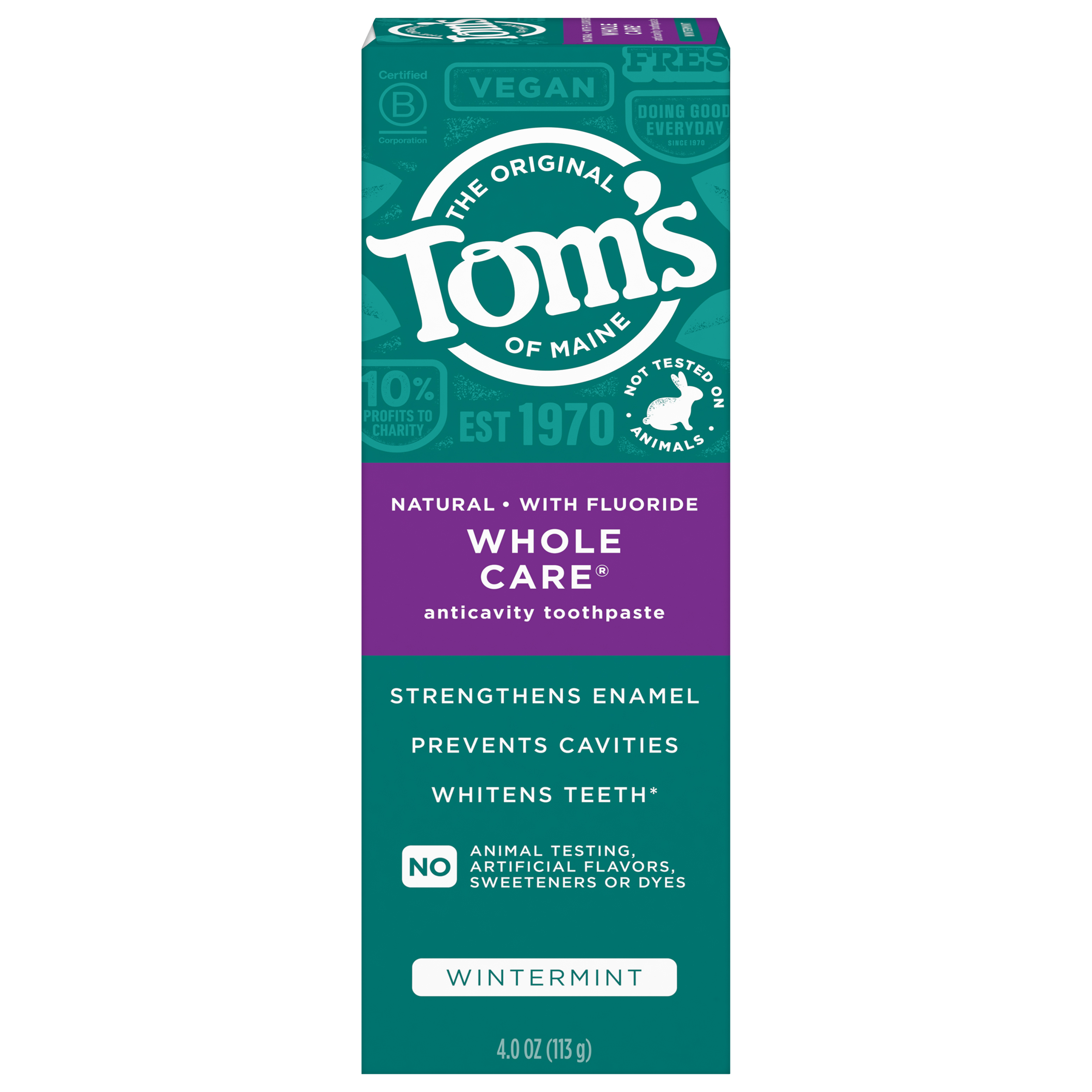 Tom's of Maine Whole Care Toothpaste, Wintermint, 4.0Oz.