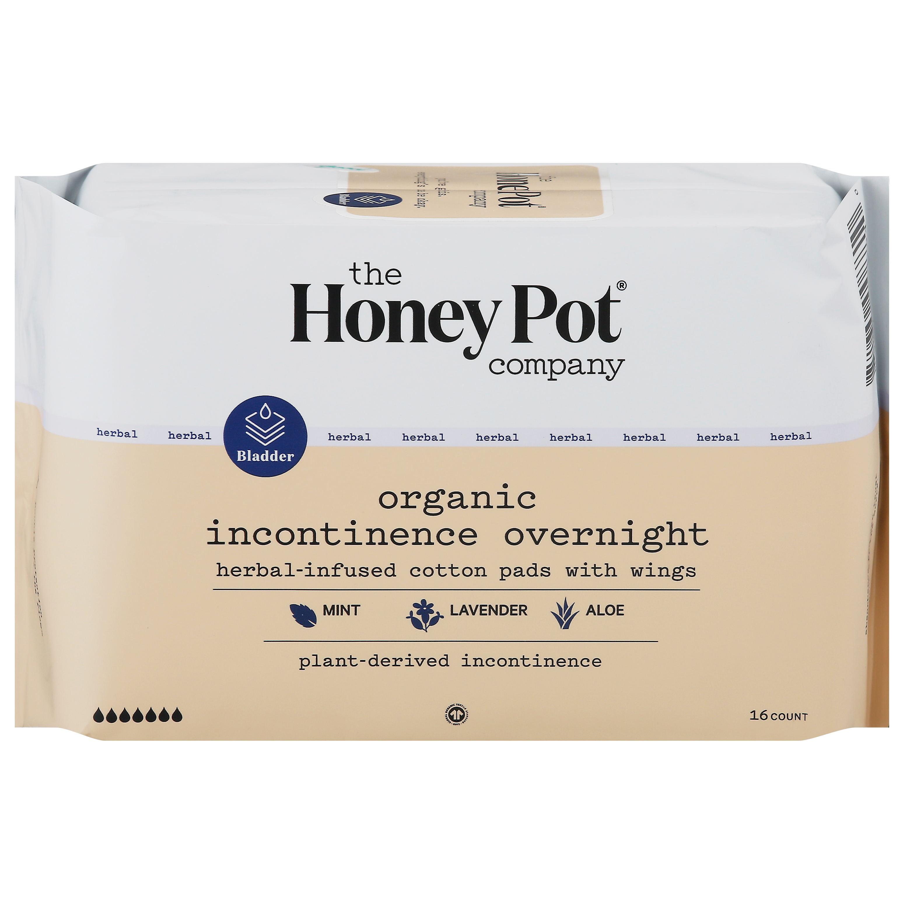 The Honey Pot Organic Incontinence Overnight with Wings Pads