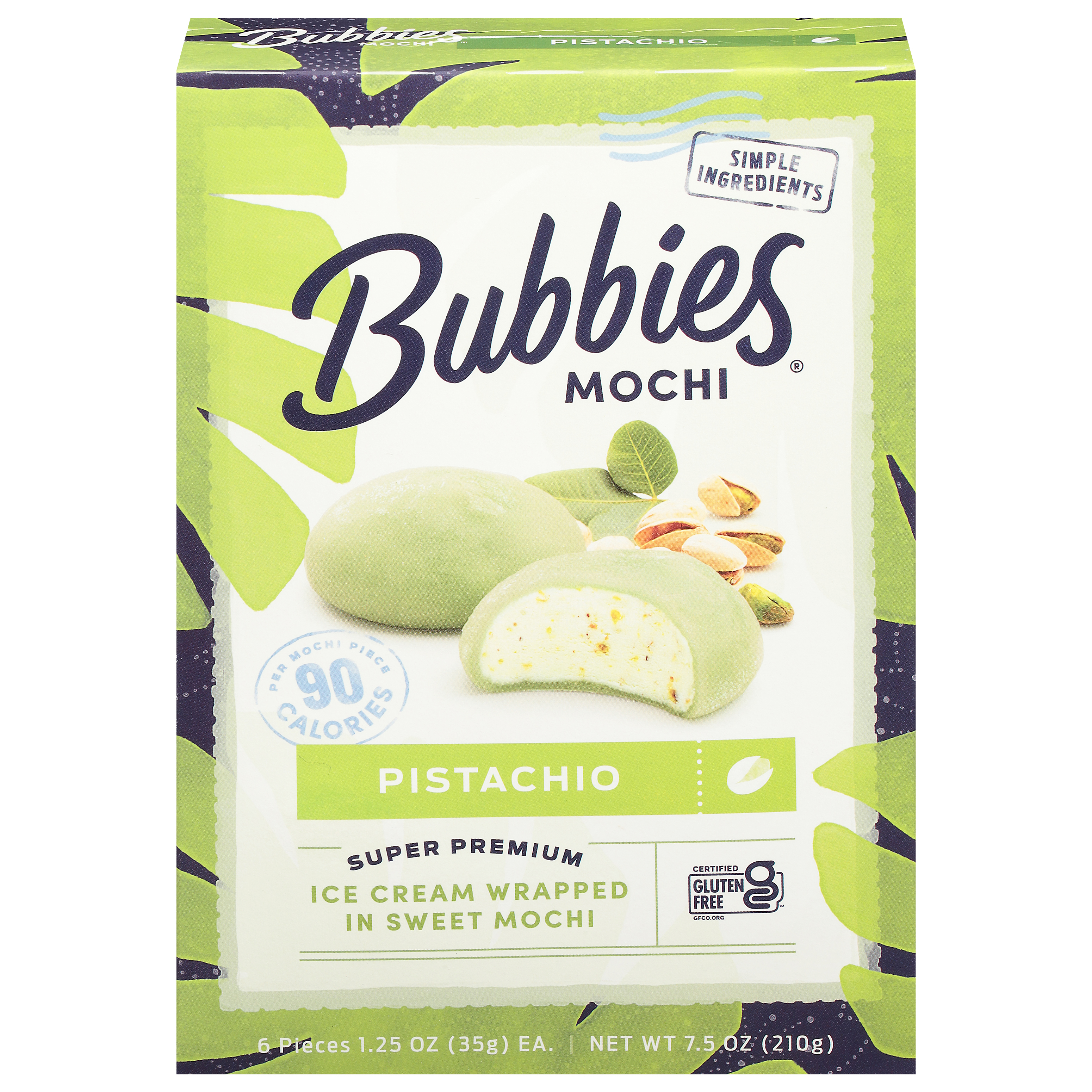 Bubbies Pistachio Mochi 6 - 1.25 oz Each