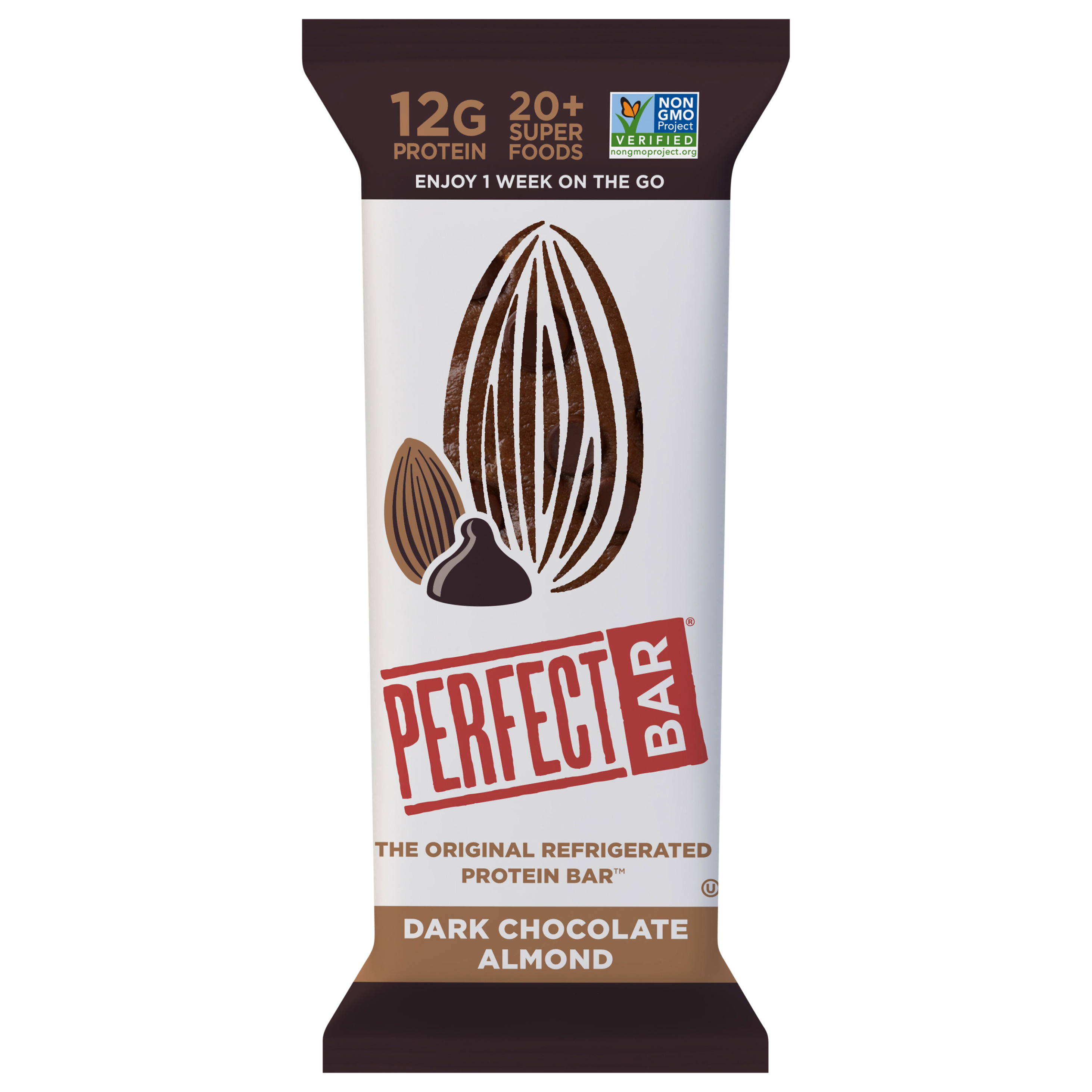Perfect Bar Gluten-Free Dark Chocolate Almond Refrigerated Protein Bar,