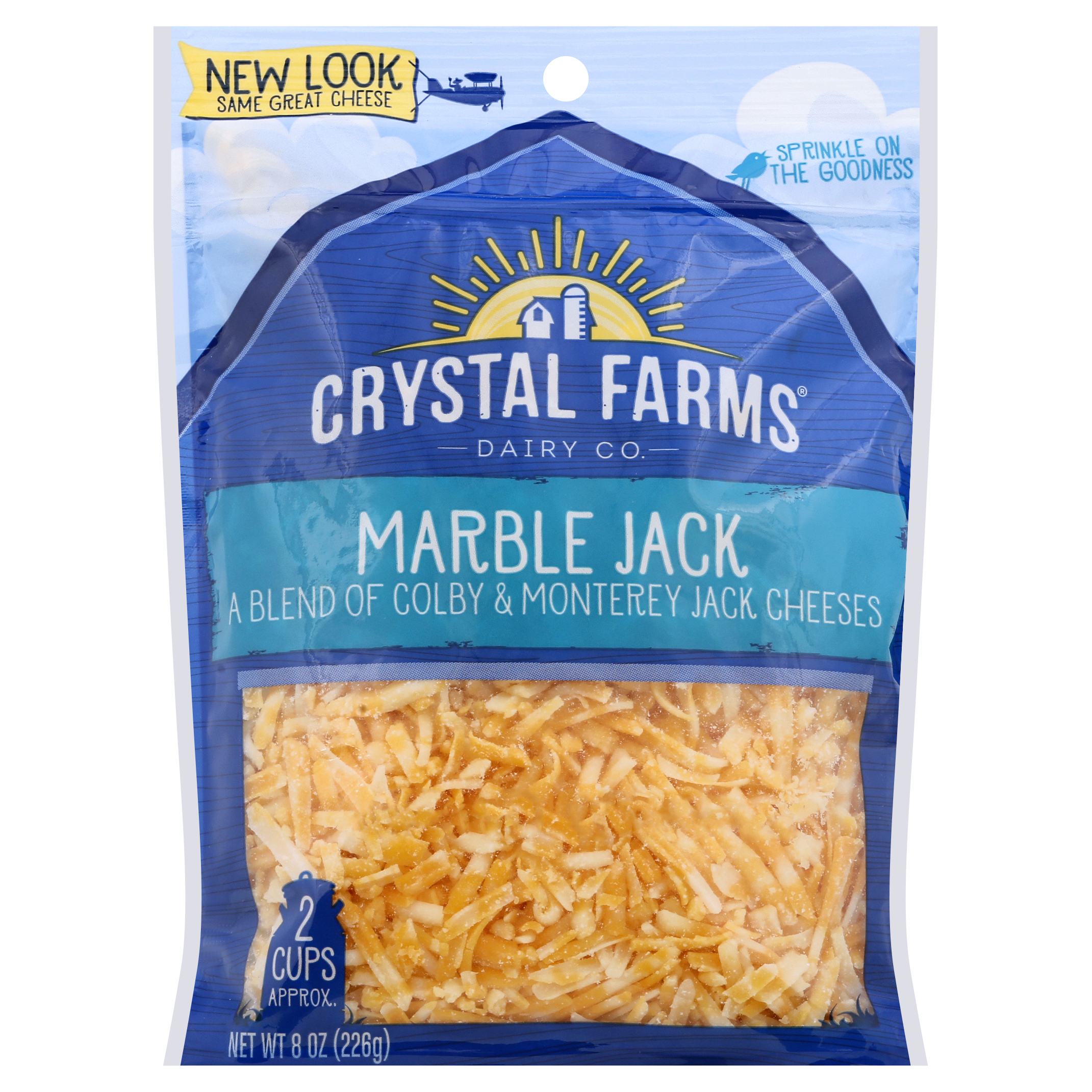 Crystal Farms Marble Jack Shredded Cheese, 8 oz. 