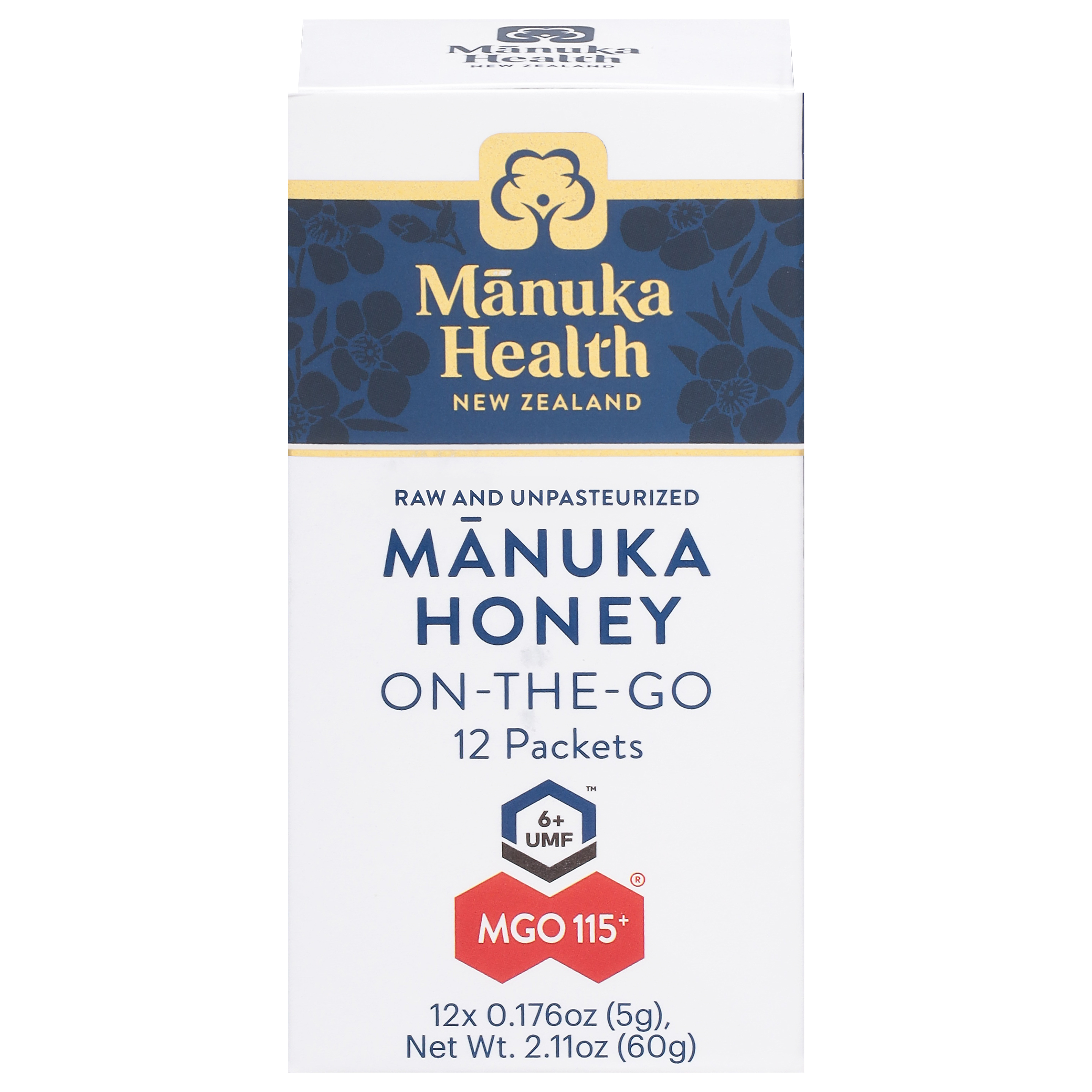 Manuka Health On-the-Go 6+ UMF MGO 115+ Manuka Honey 12 - 0.176 oz Packets
