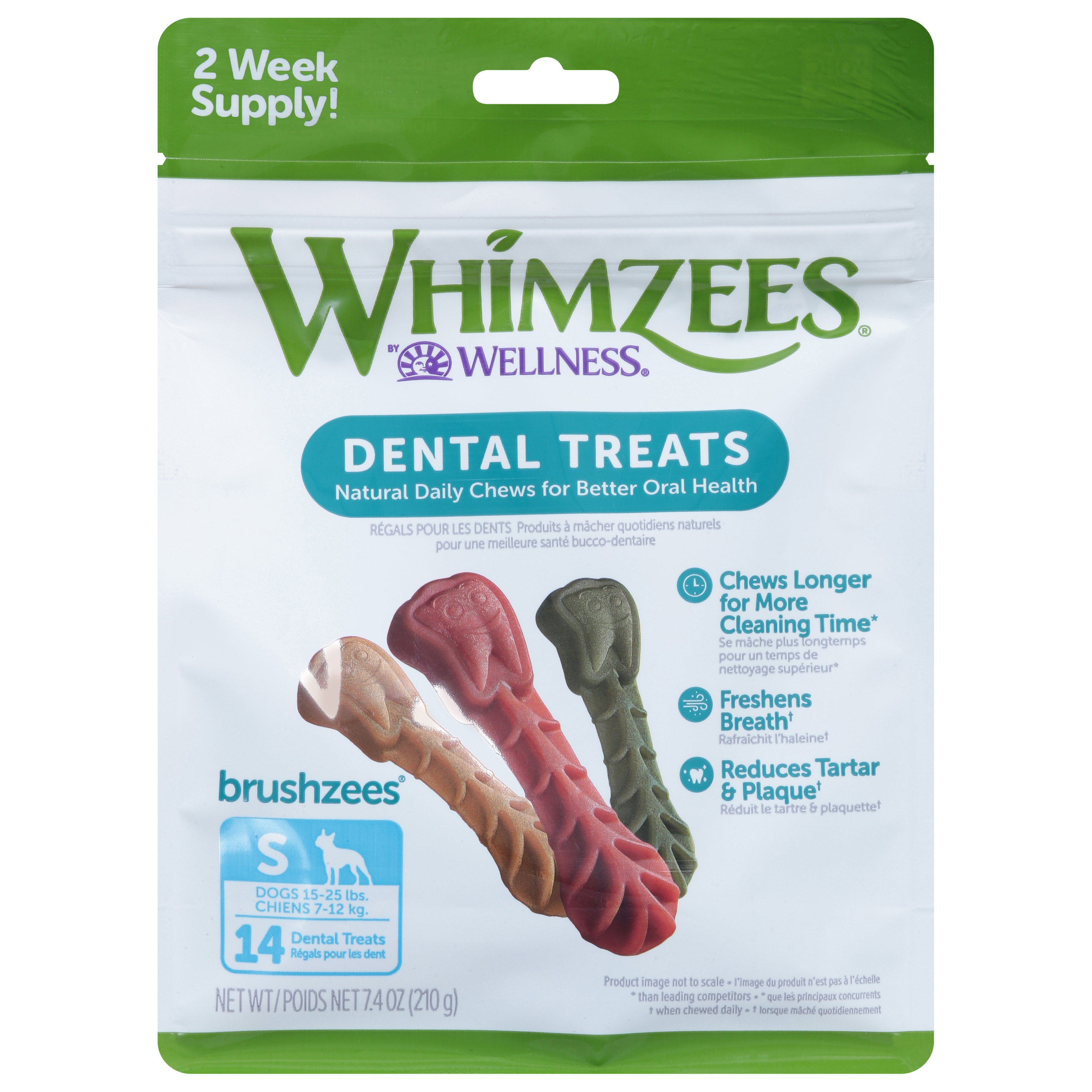 Whimzees Brushzees Small Dogs (15-25 lbs) Dental Treats