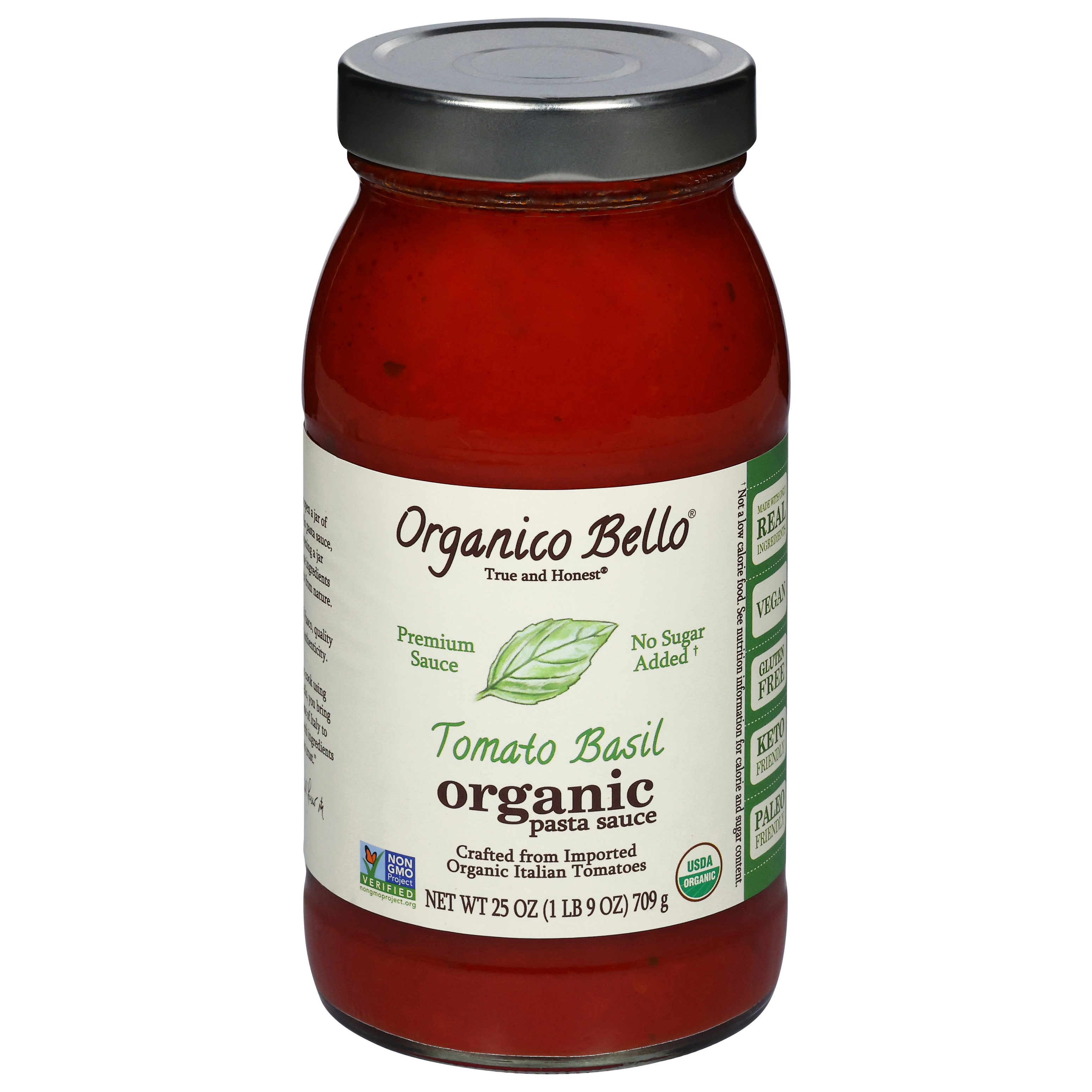 Organico Bello True and Honest Organic Tomato Basil Pasta Sauce