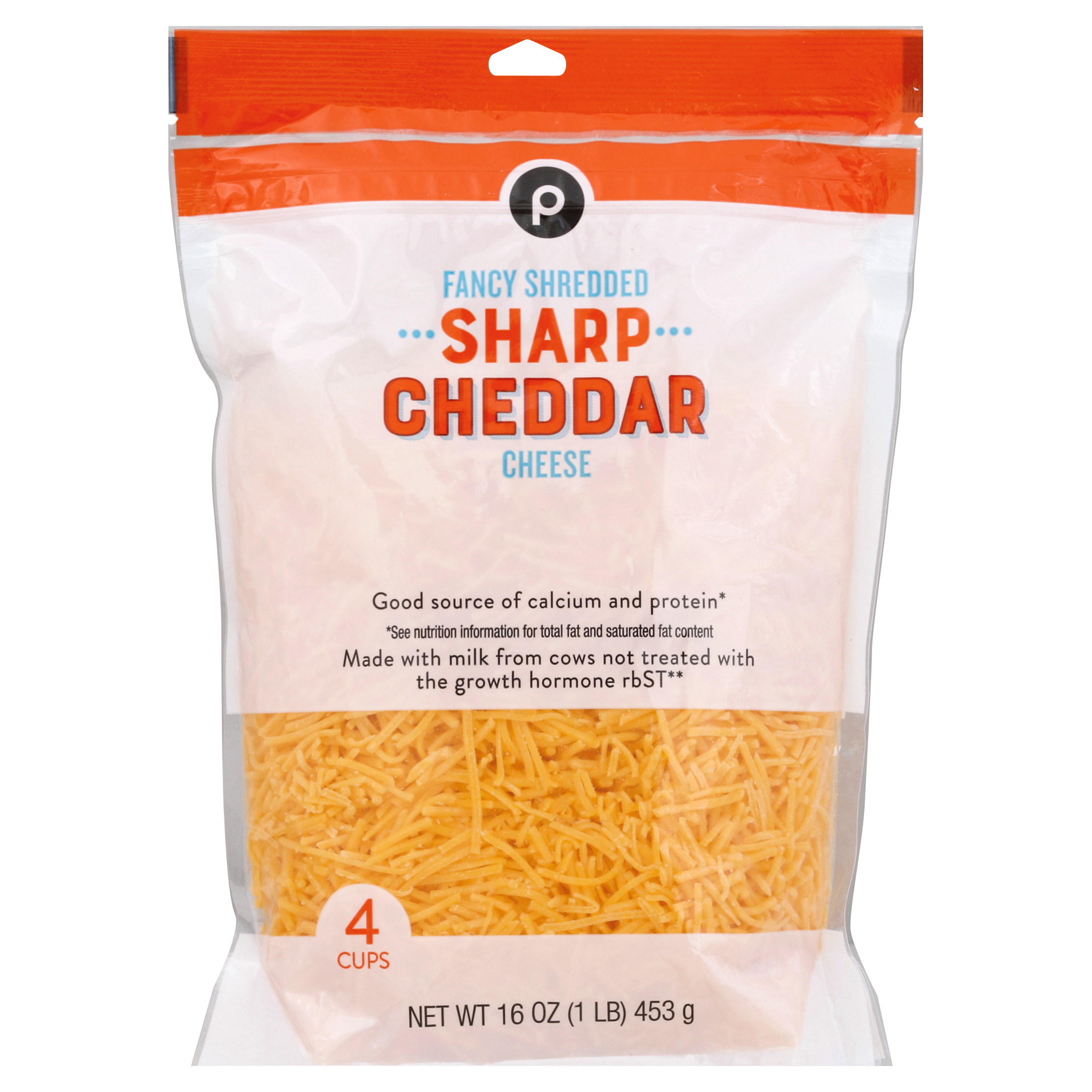 Publix Sharp Cheddar Fancy Shredded Cheese 16 oz STAND PACK