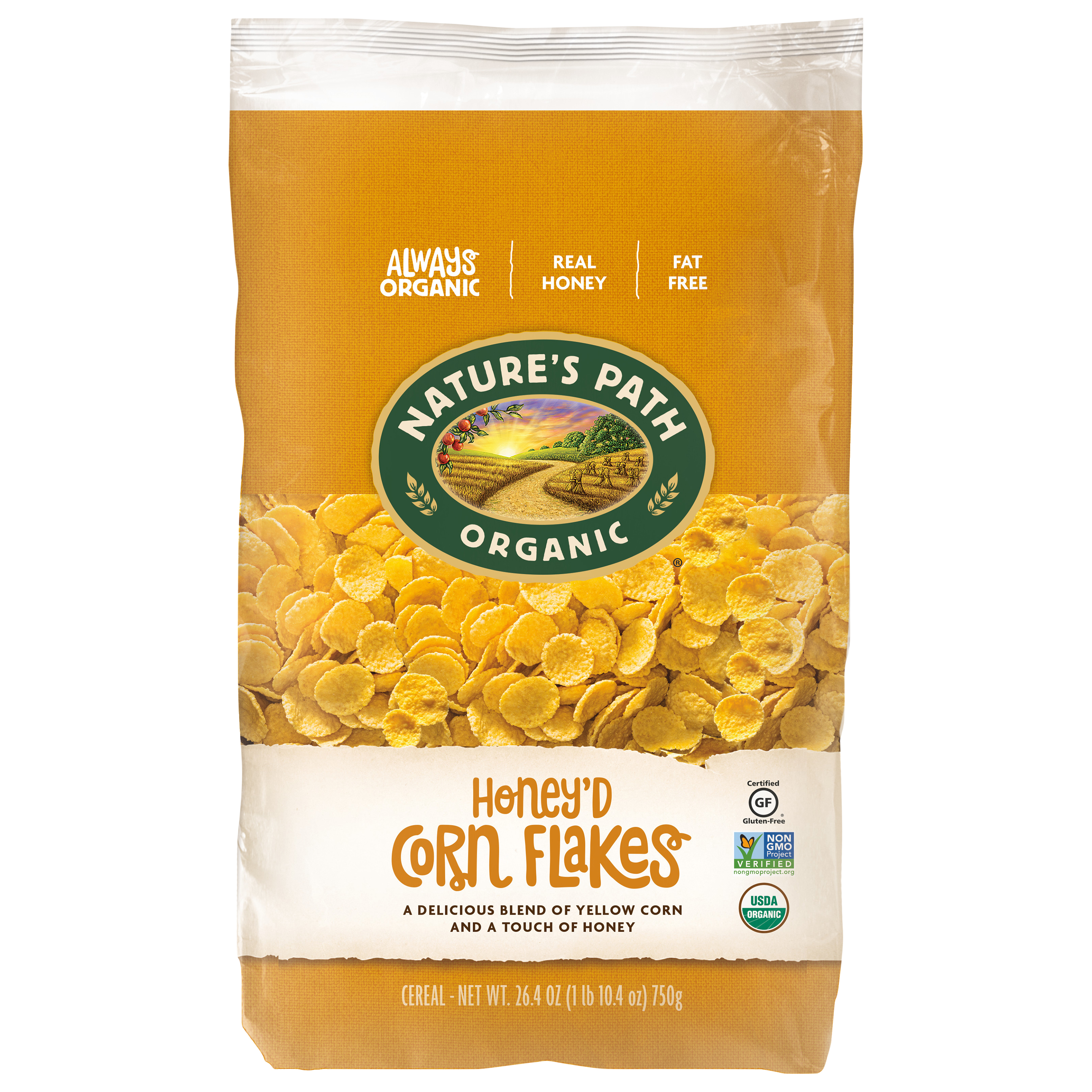Nature's Path Organic Honey'd Corn Flakes Cereal