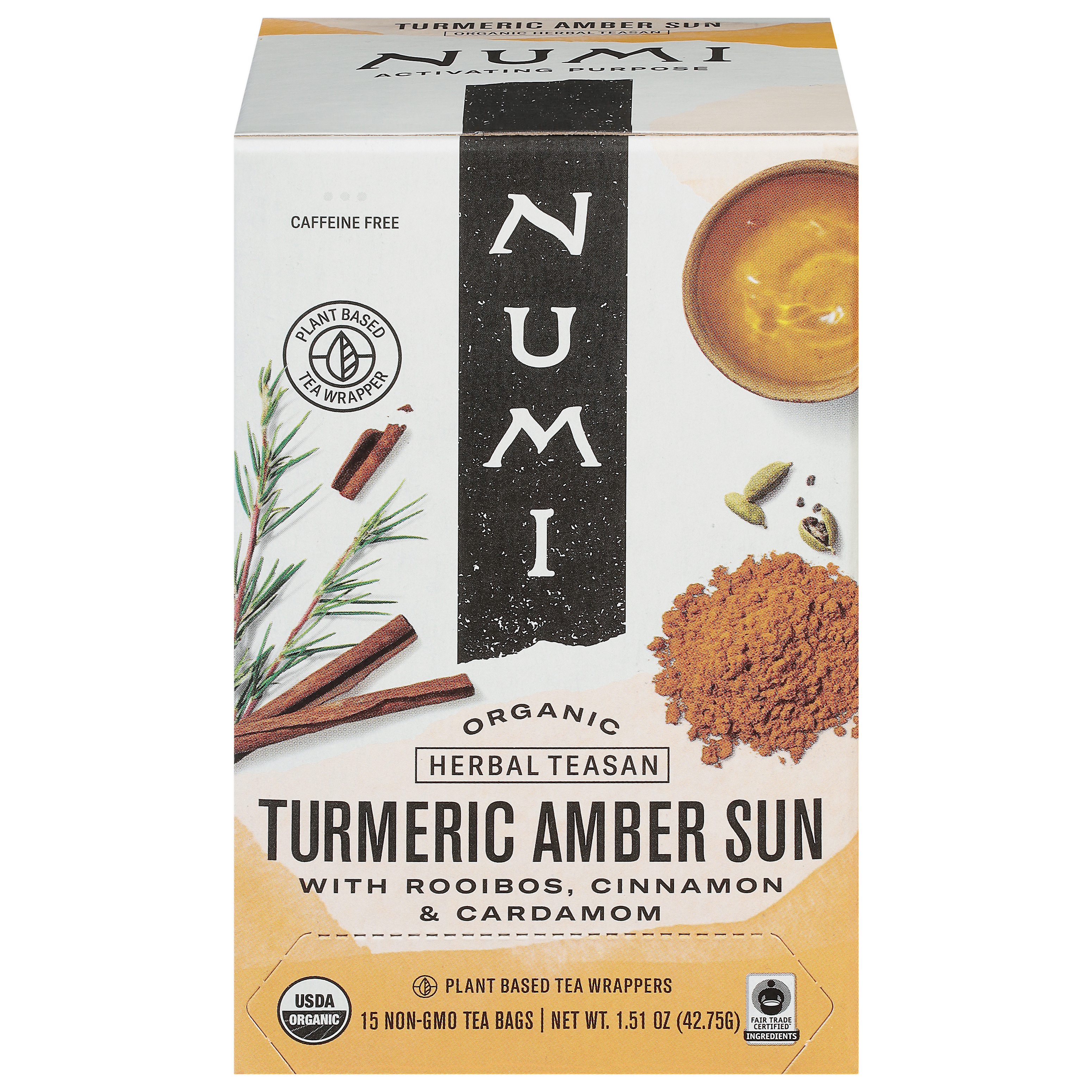 Numi Organic Tea Bags Turmeric Amber Sun Herbal Teasan