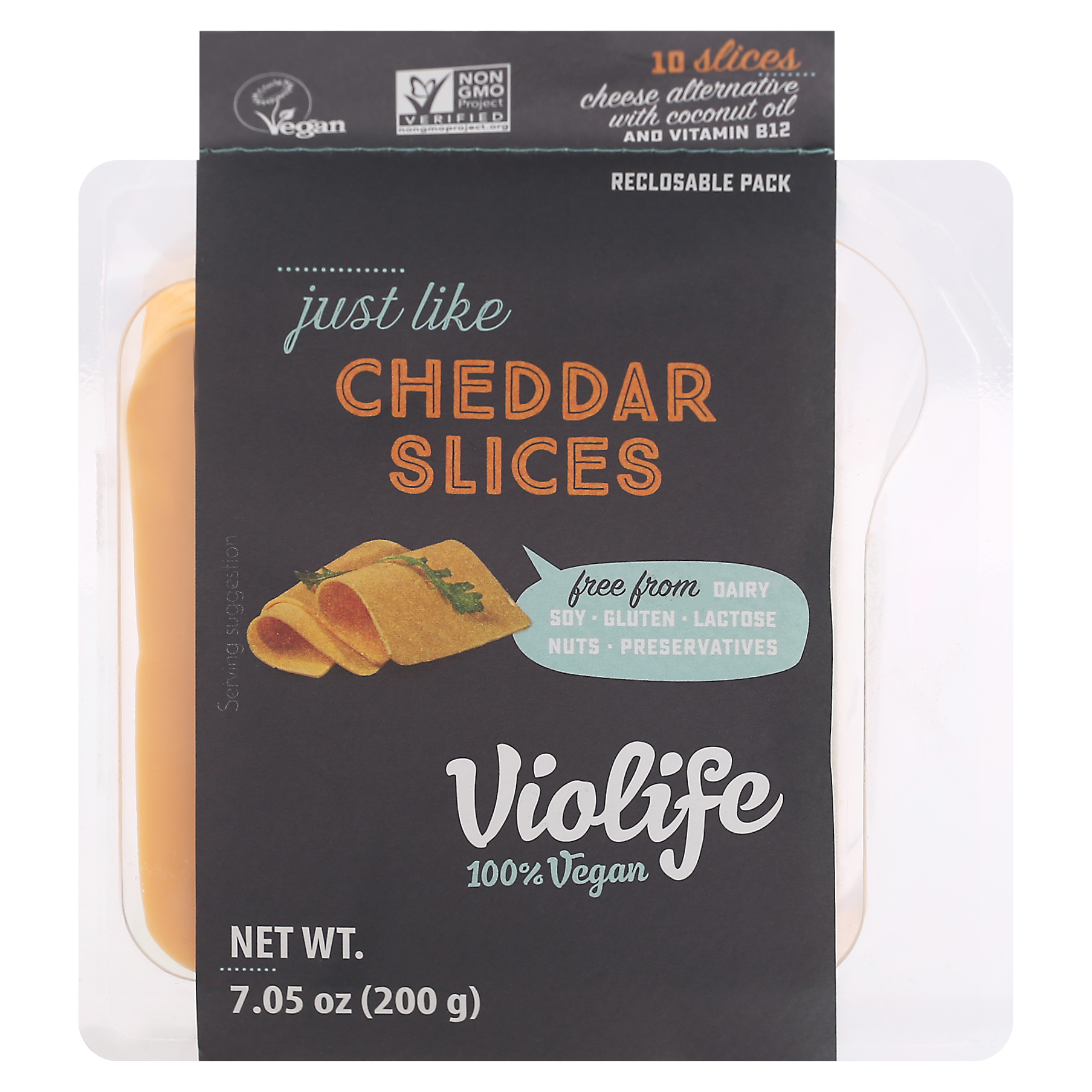 Violife Cheddar Cheese Slices 10 ct Sleeve