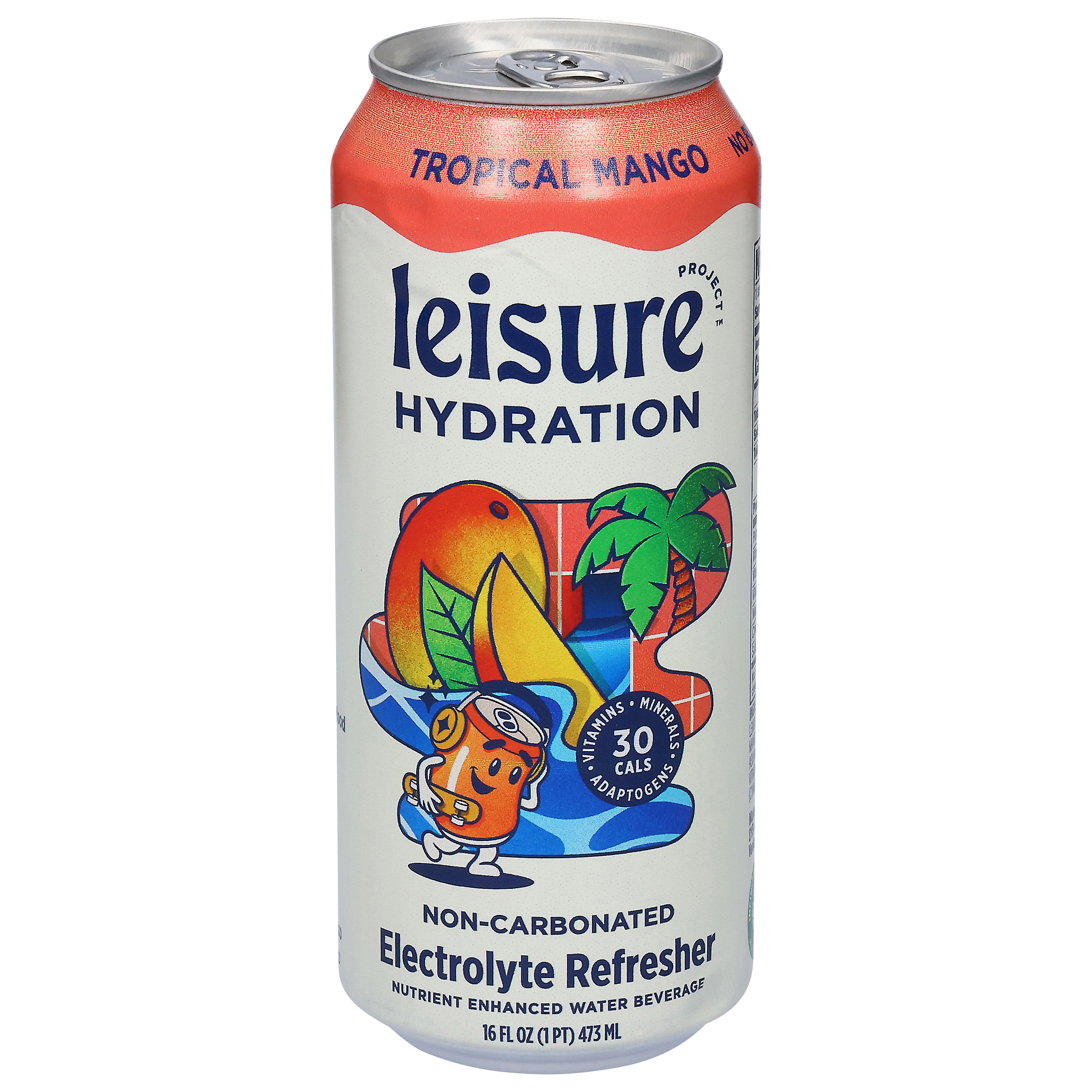 Leisure Project Non-Carbonated Tropical Mango Electrolyte Refresher