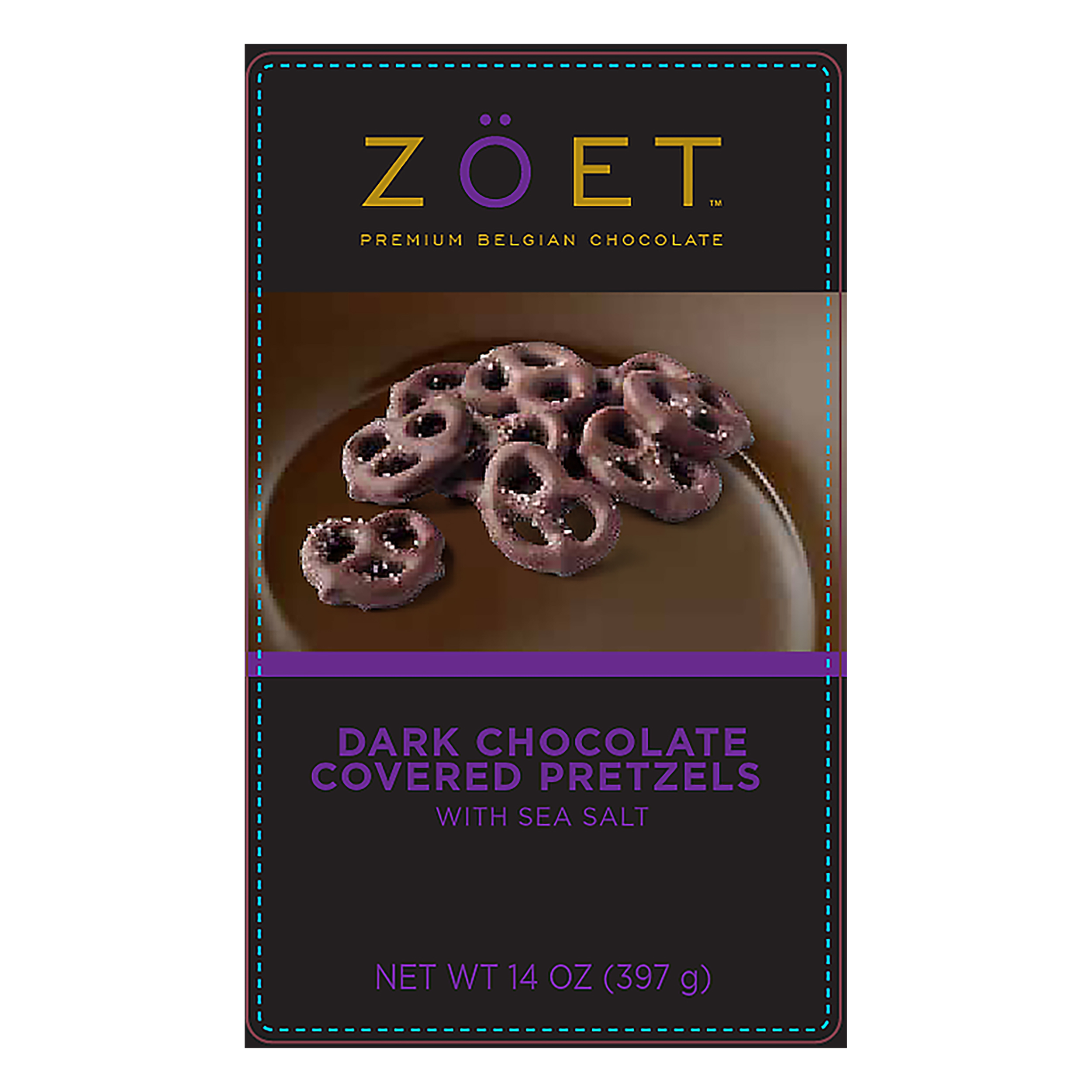 Zoet Dark Chocolate Covered Pretzels 14 oz