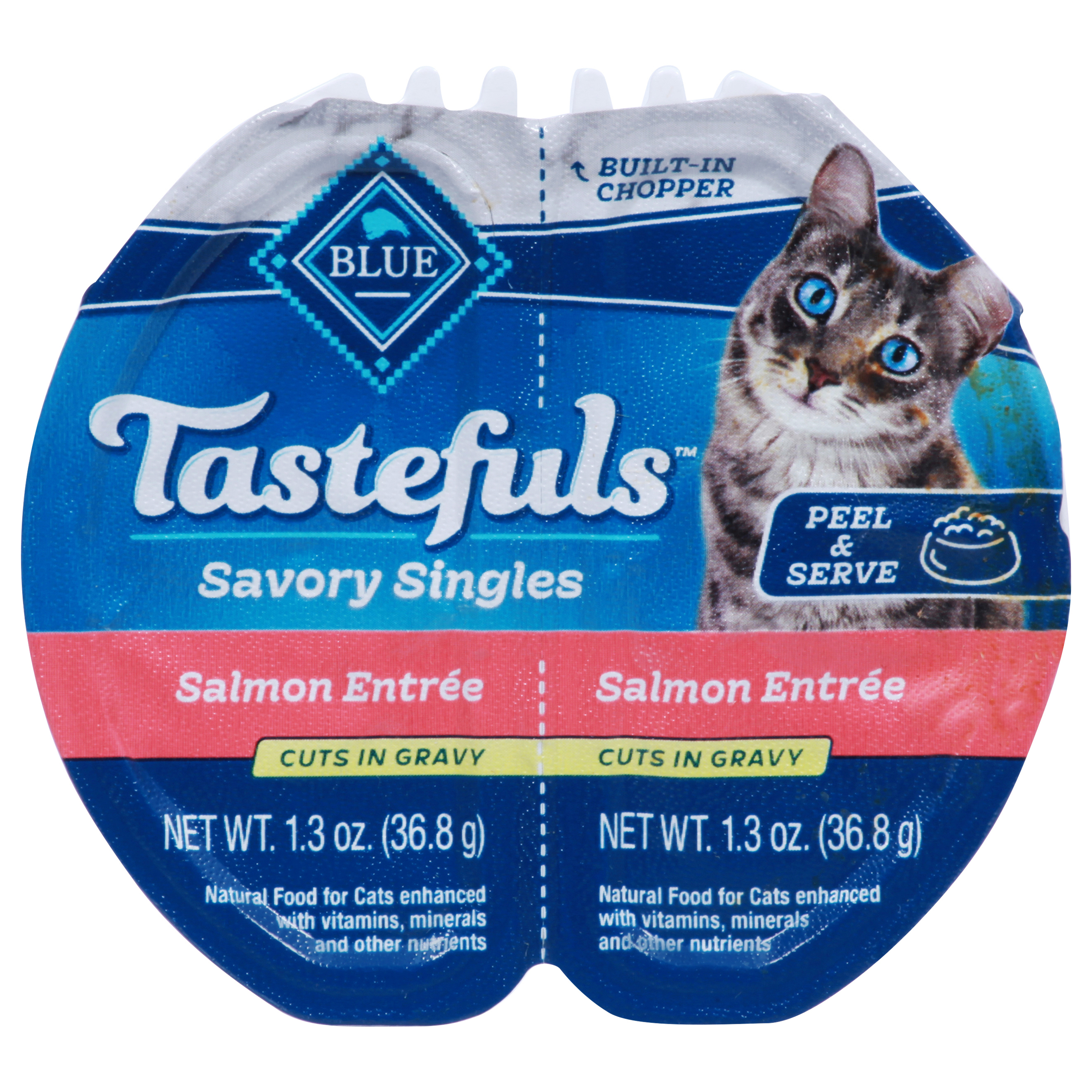 Blue Buffalo Tastefuls Cuts in Gravy Savory Singles Salmon Entree Food for Cats 1.3 ea