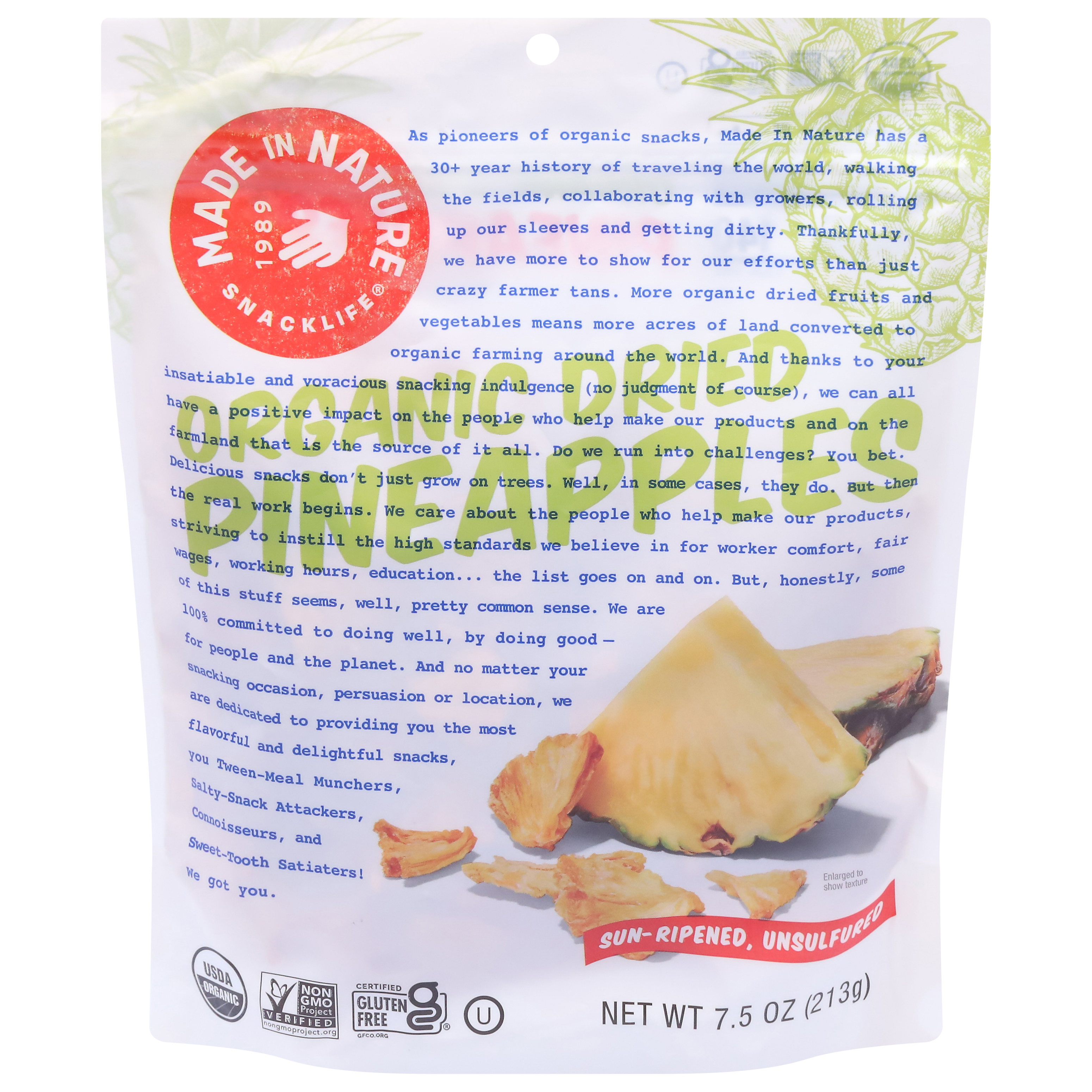 Made in Nature Organic Dried Pineapples
